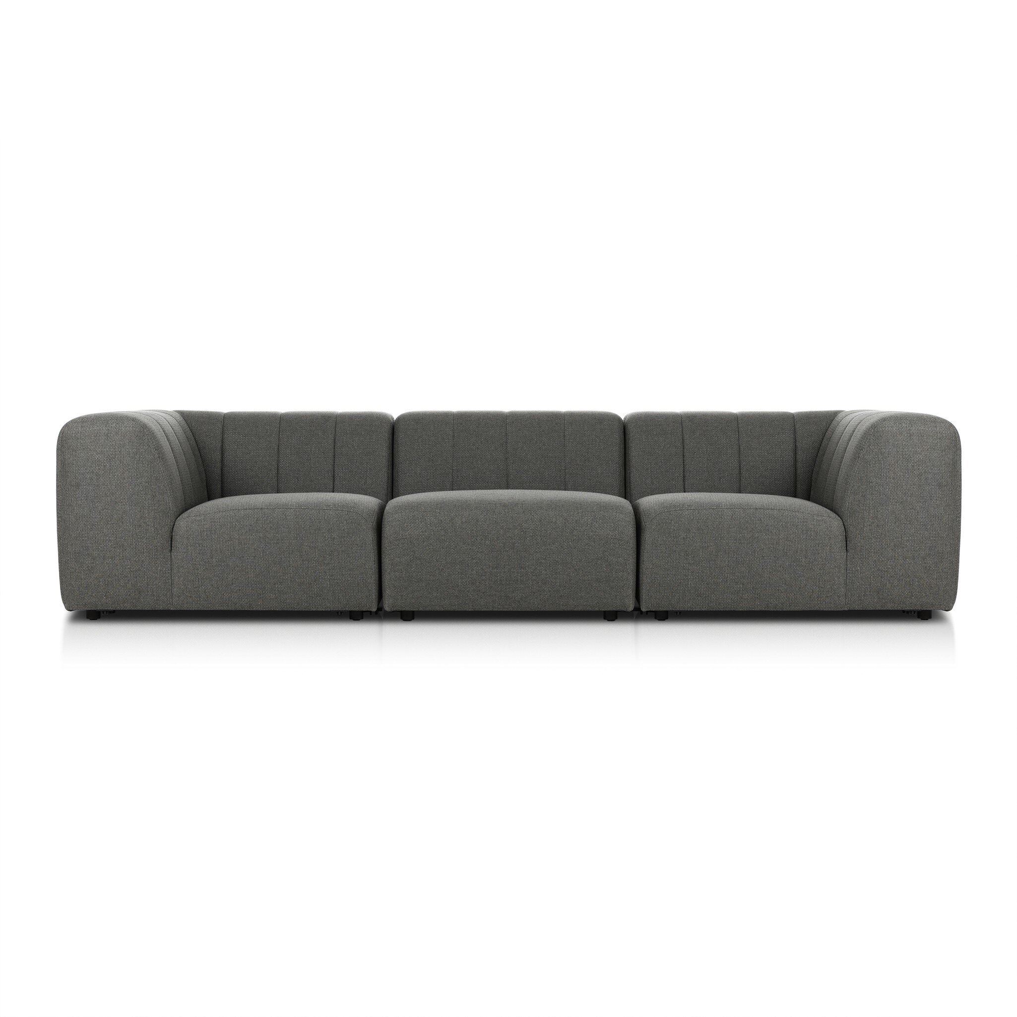 Four Hands Furniture Gwen Outdoor 3-Piece Sectional Sofa - Hayes Charcoal 223215-005