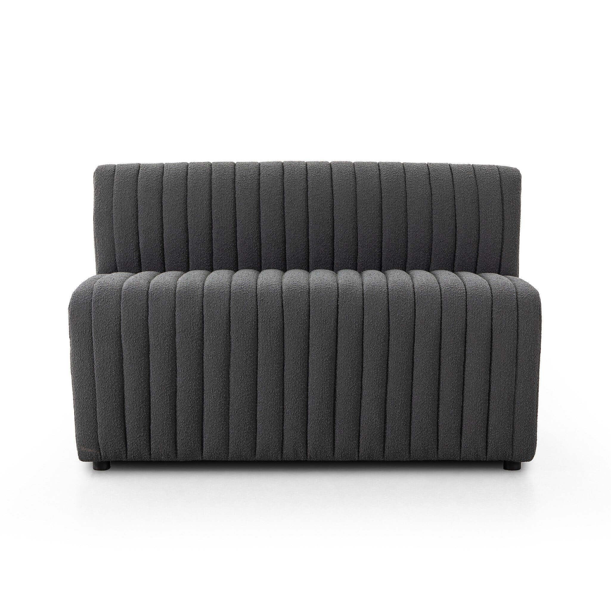 Four Hands Furniture Augustine Dining Bench-Fiqa Boucle Charcoal 224326-004
