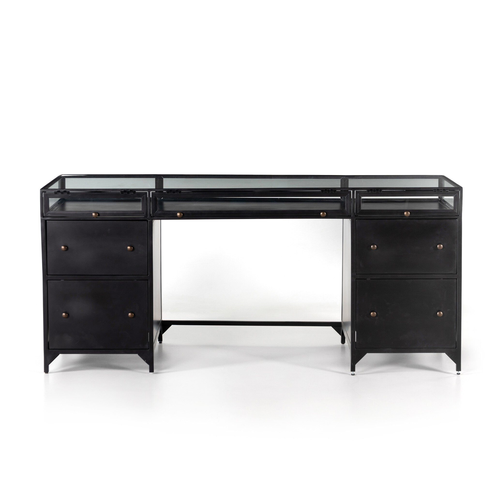 Four Hands Furniture Shadow Box Executive Desk-Black 224897-002