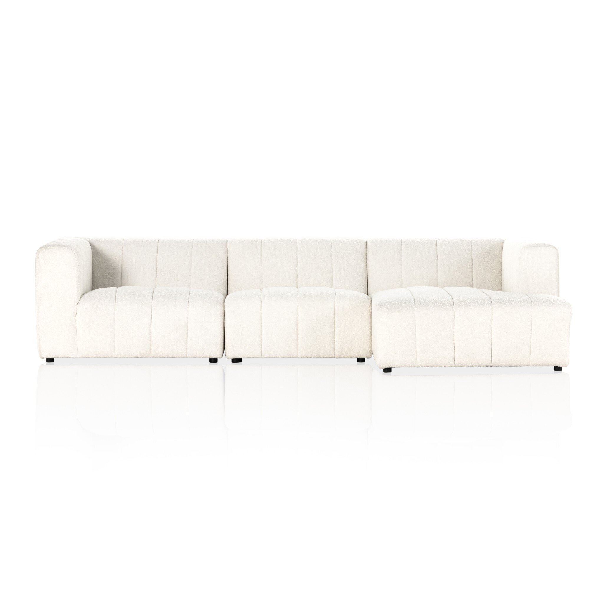 Four Hands Furniture Langham Channeled 3pc Sectional-Rafc-Cloud 225832-003