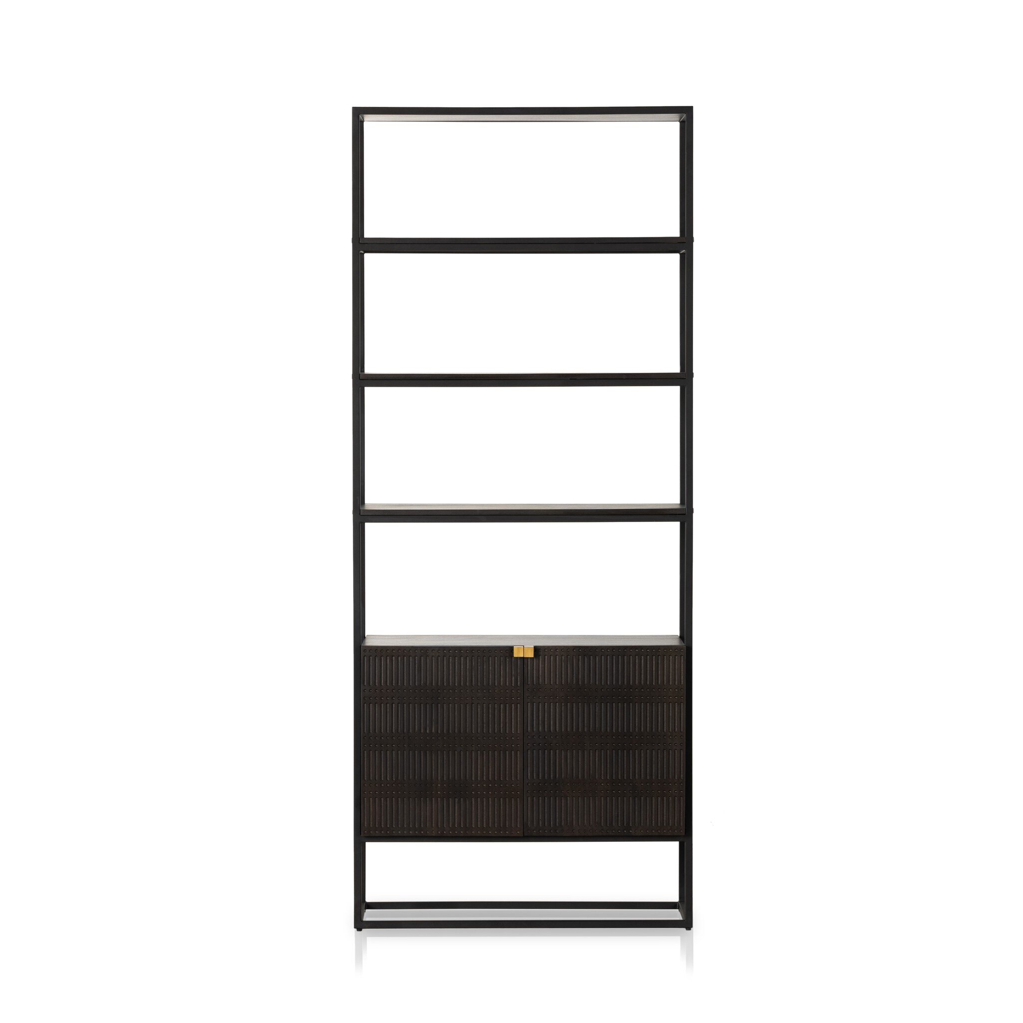 Four Hands Furniture Kelby Bookcase-Carved Vintage Brown 226055-001