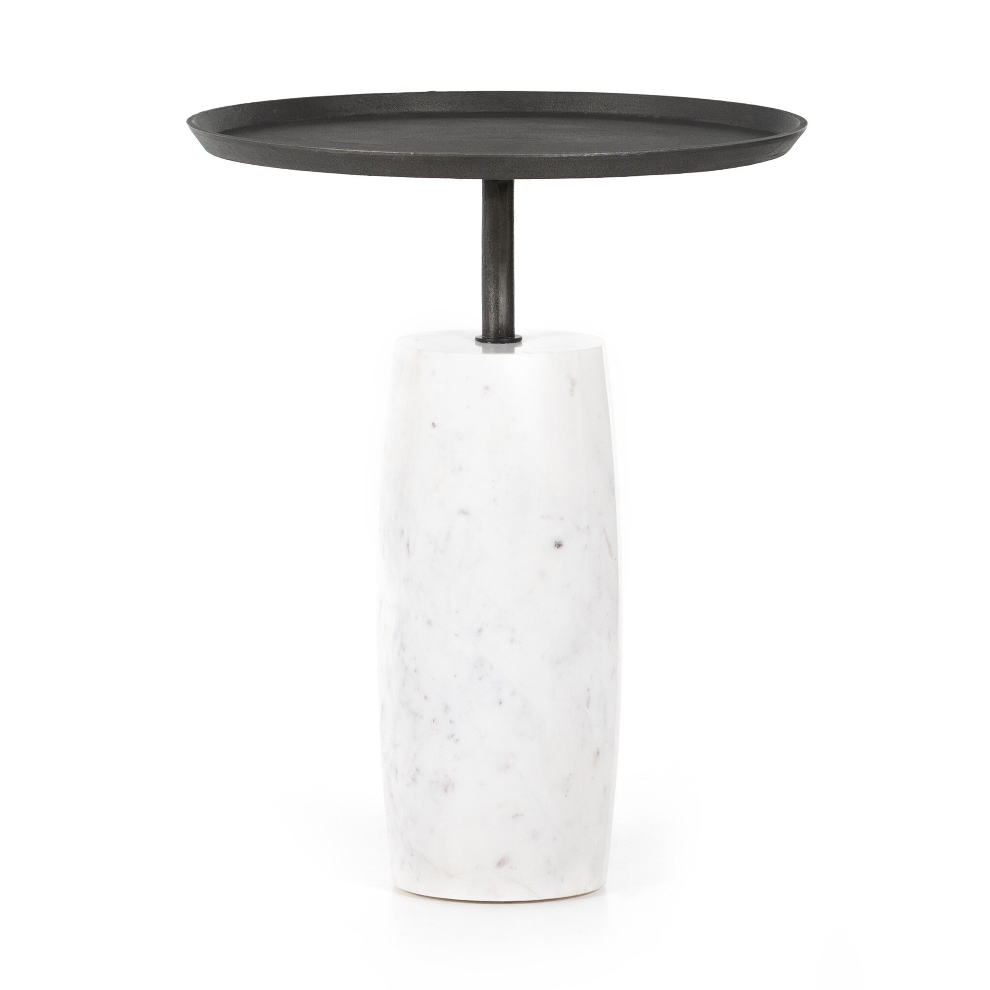Four Hands Furniture Cronos End Table-Polished White Marble 226804-001