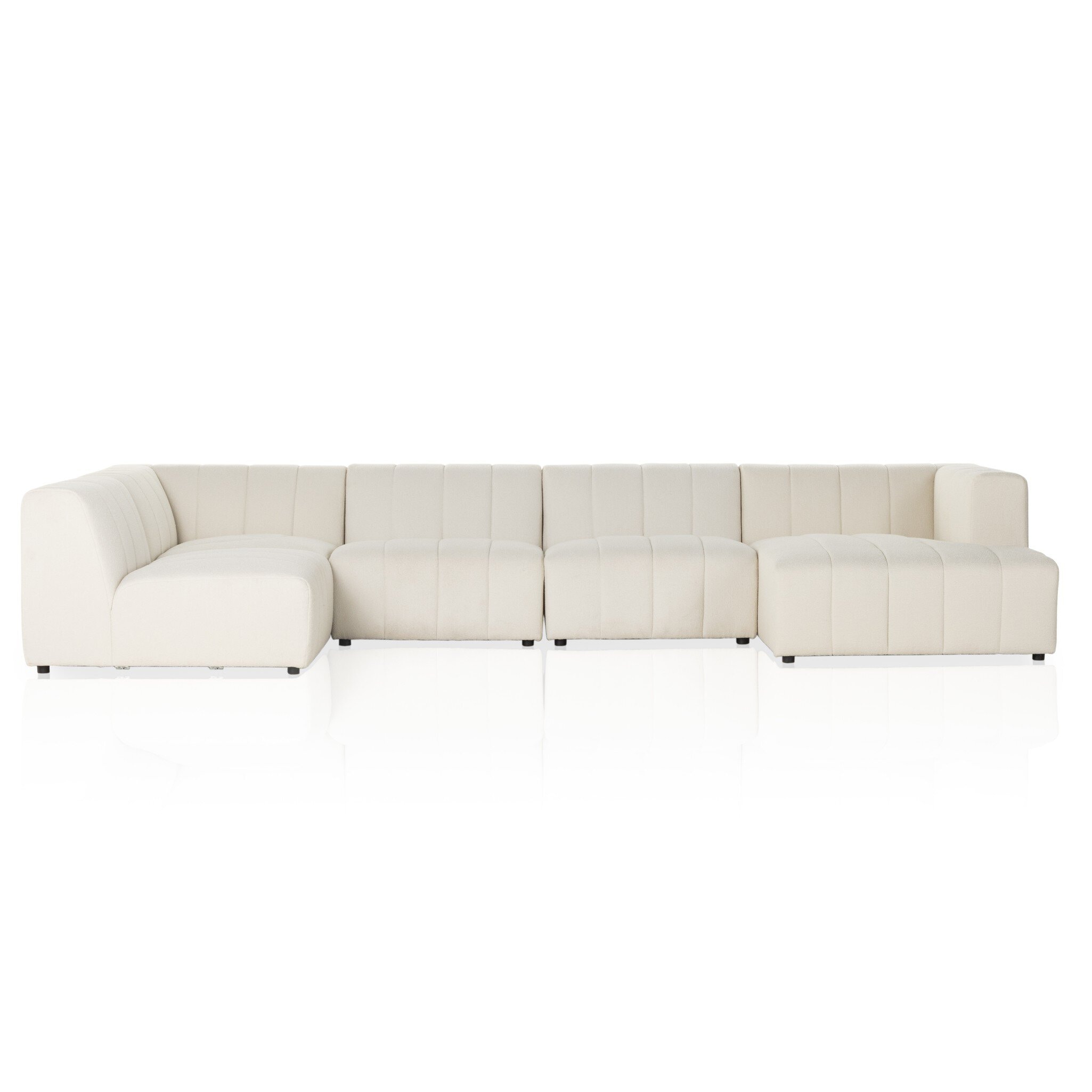 Four Hands Furniture Langham Channeled 5Piece Sectional with Rafc-Fayette 227474-003