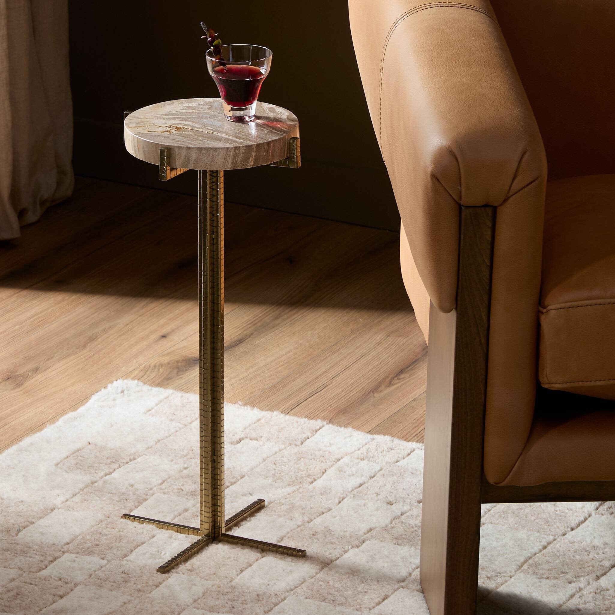 ストーンエンドテーブルS-IV FPB302 Four Hands Furniture 227722-002 Living Room Jonty Round End Table