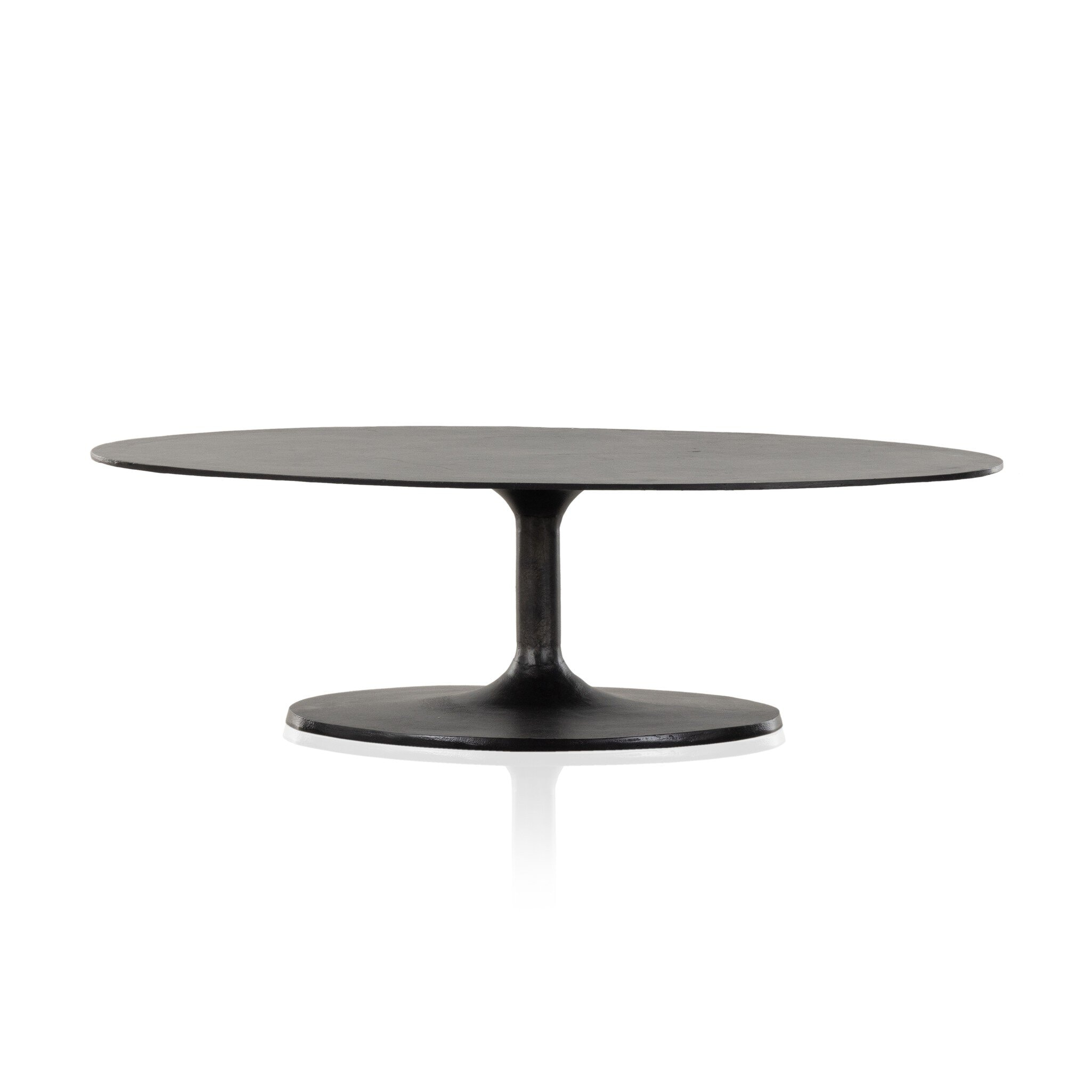 Four Hands Furniture Simone Oval Coffee Table-Raw Black 227822-005