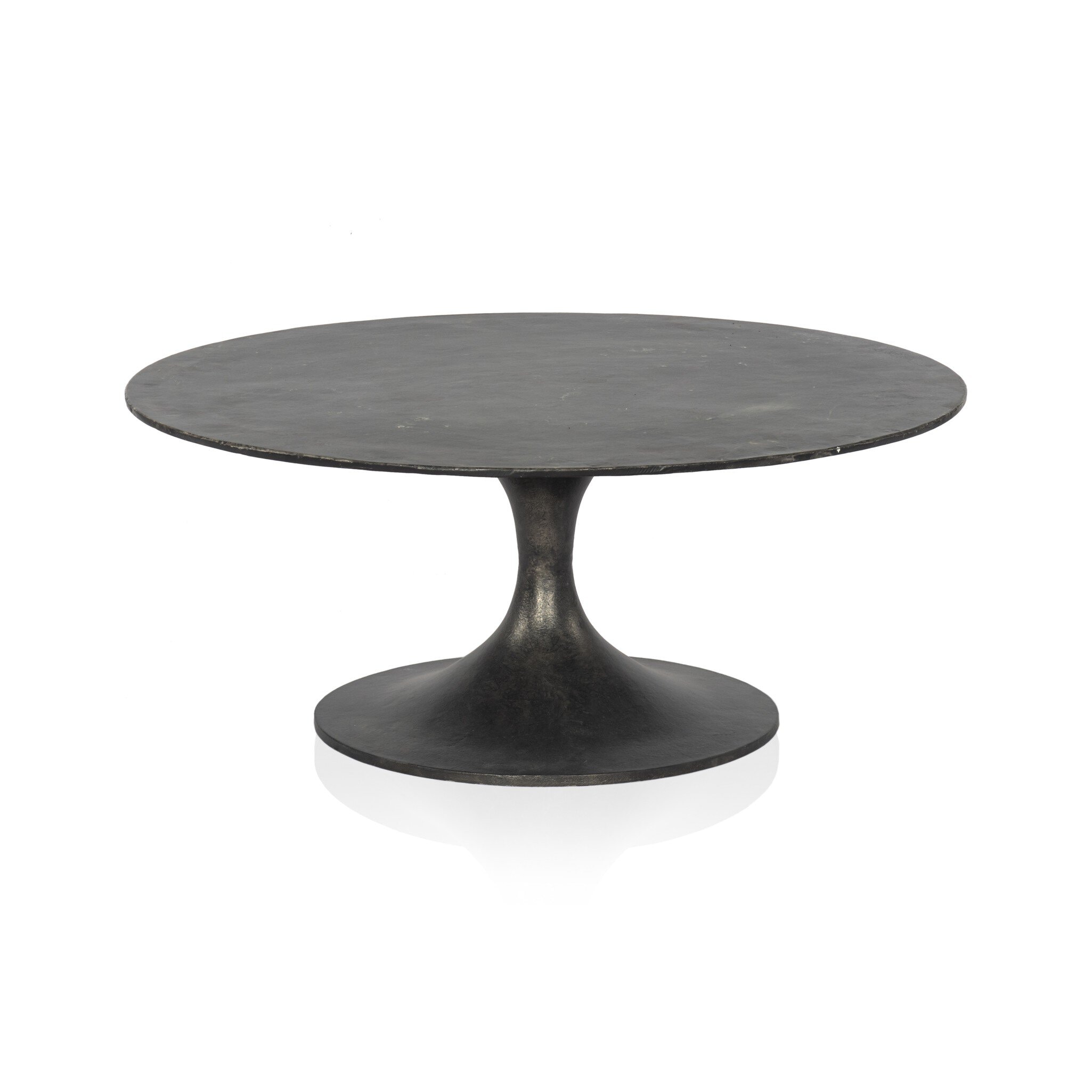 Four Hands Furniture Simone Round Coffee Table-Raw Black 228085-006
