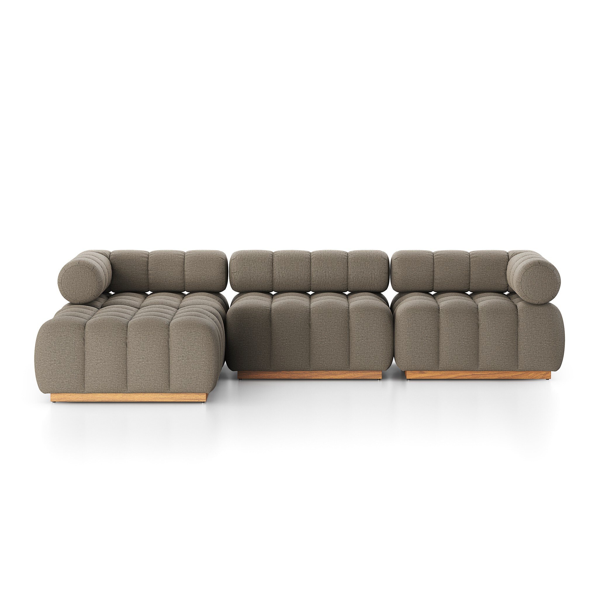 Four Hands Furniture Roma Outdoor 3pc Sec with Ottoman-Alessi Fawn 230026-004