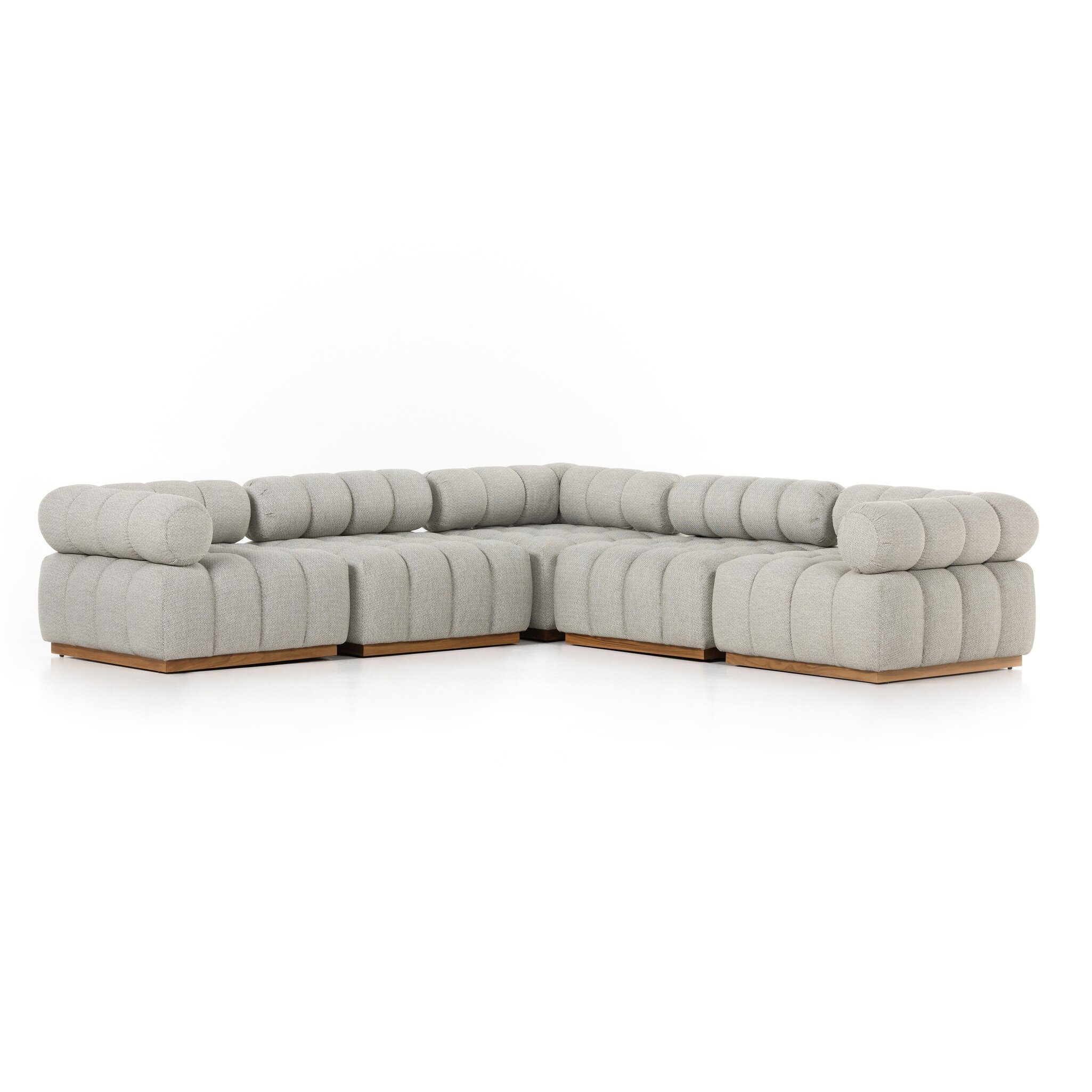 Four Hands Furniture Roma Outdoor 5pc Sectional-Faye Ash 230028-001