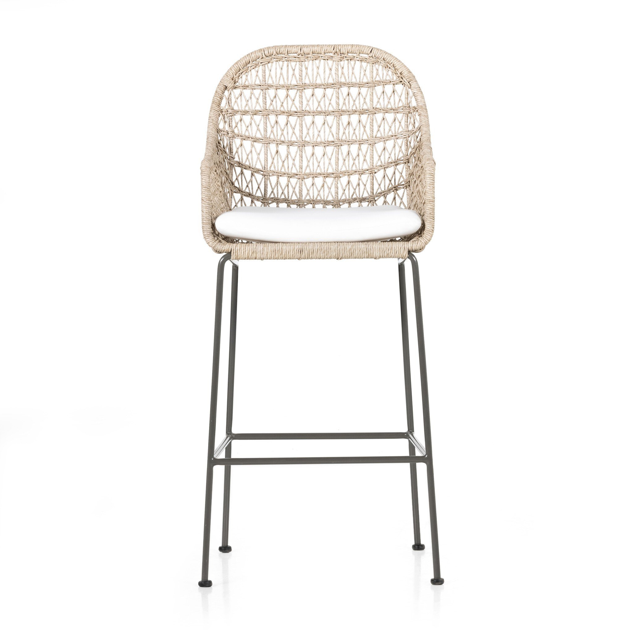 Four Hands Furniture Bandera Outdoor Stool W/Cshn-White-Bar 230095-001