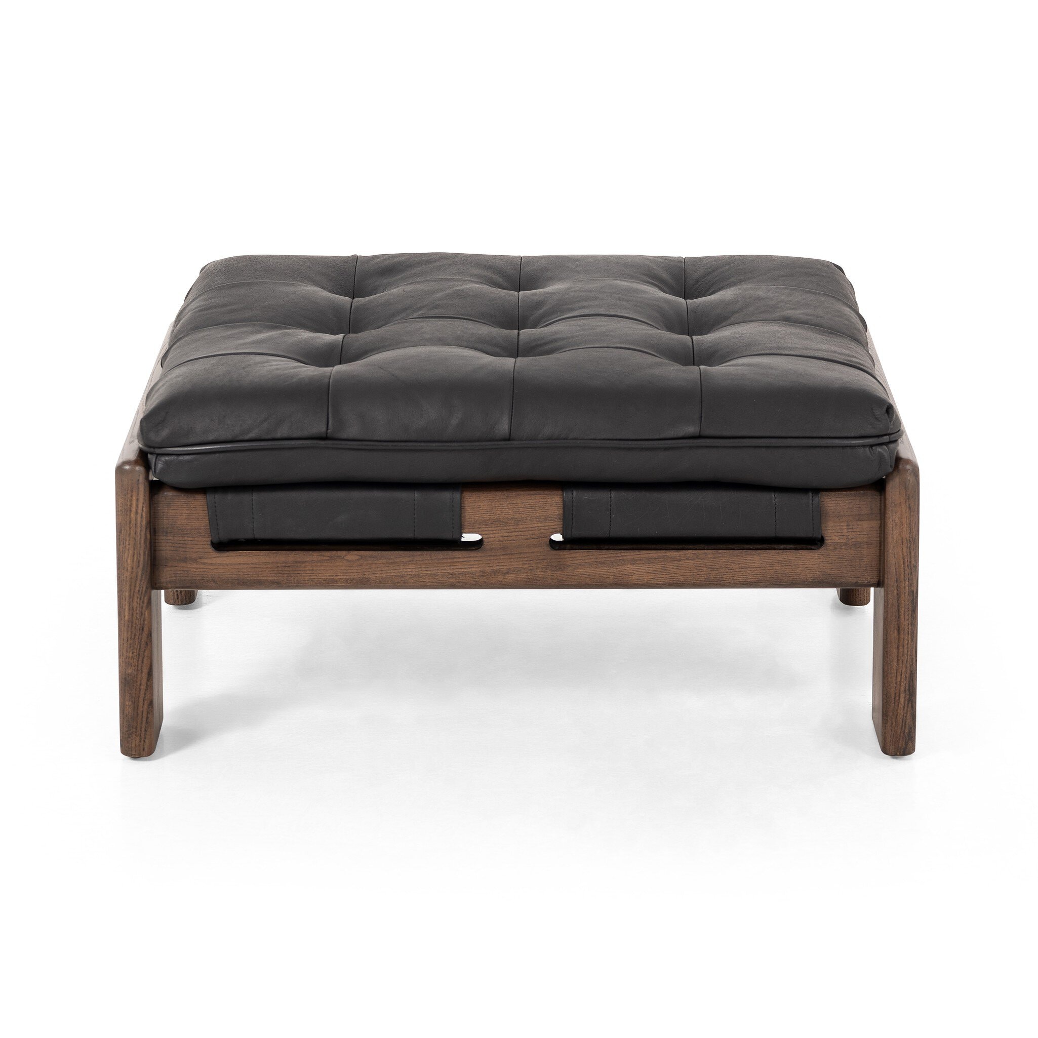 Four Hands Furniture Halston Ottoman-Heirloom Black 230136-001