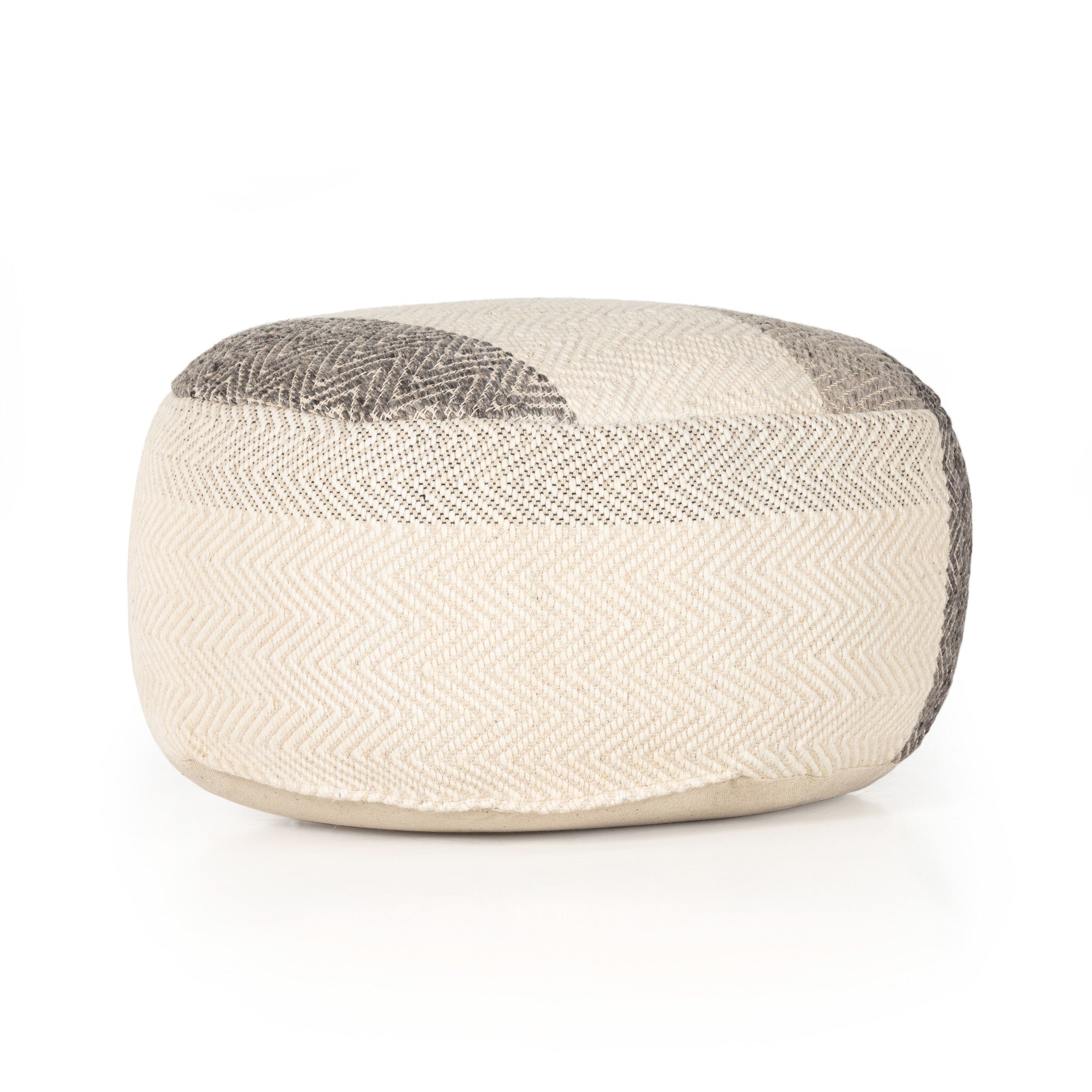 Four Hands Furniture Color Block Floor Cushion-Brown, Cream 231401-001
