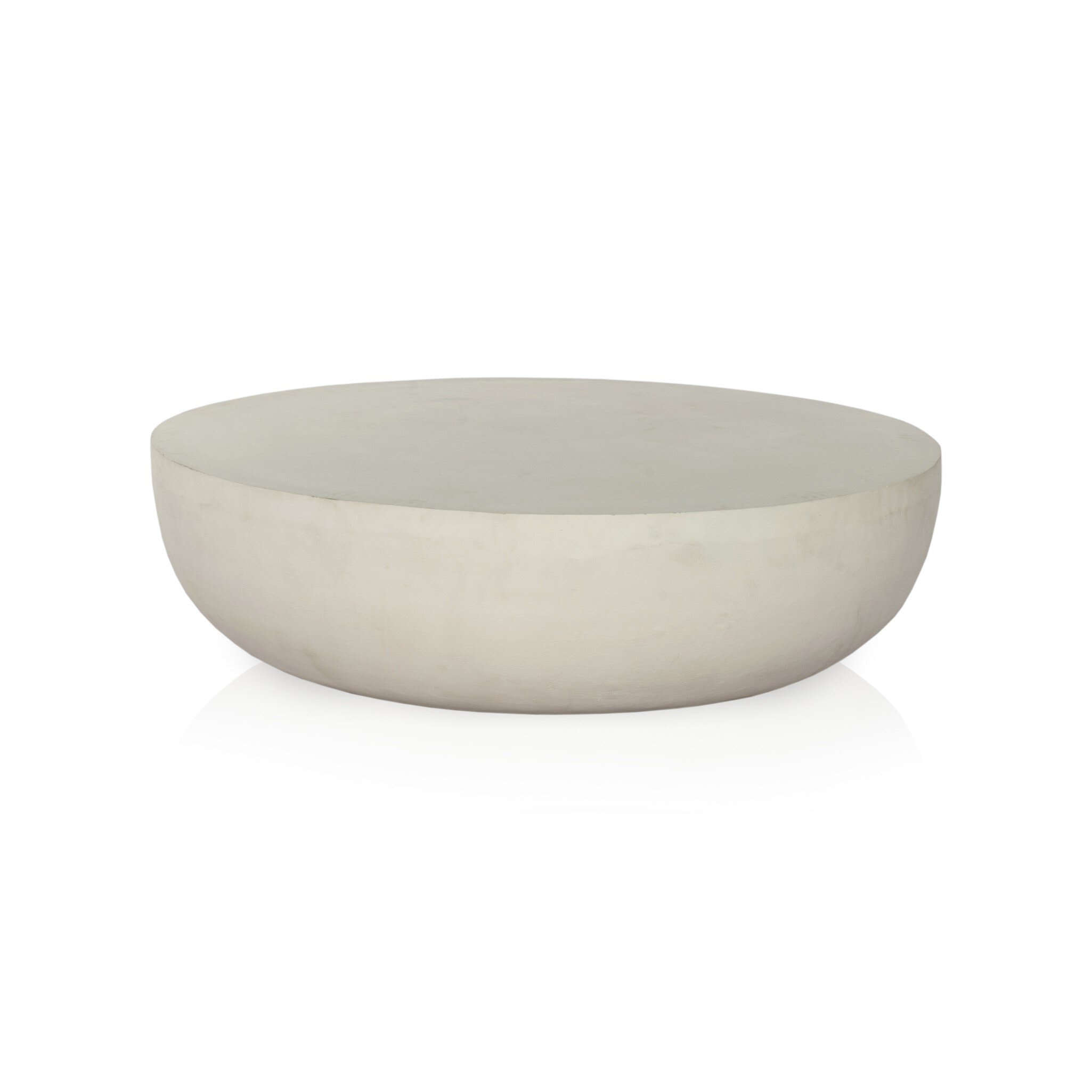 Four Hands Furniture Basil Outdr Round Coffee Table-48-Matte White 232203-003