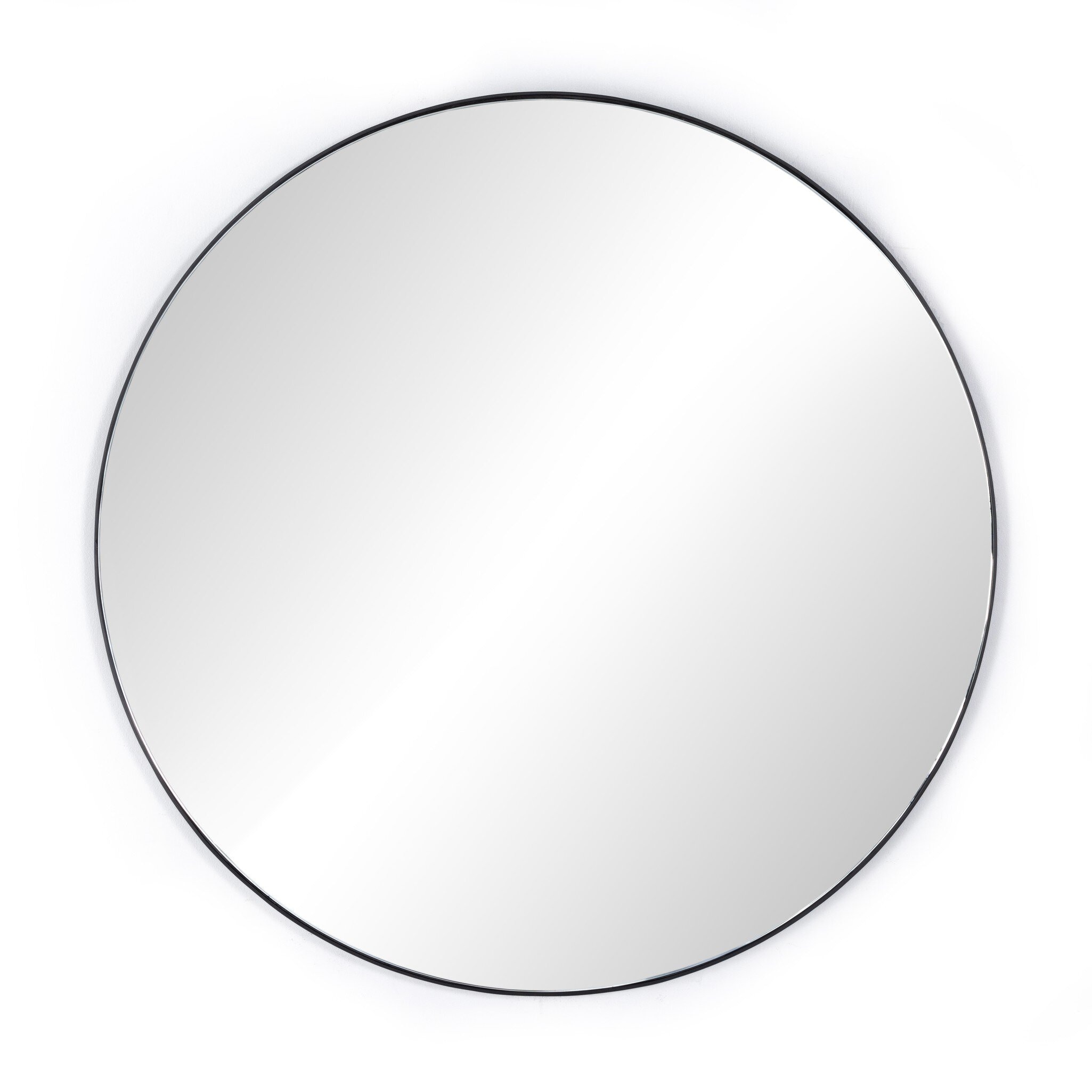 Four Hands Furniture Georgina Round Mirror-Iron Matte Black 232361-002