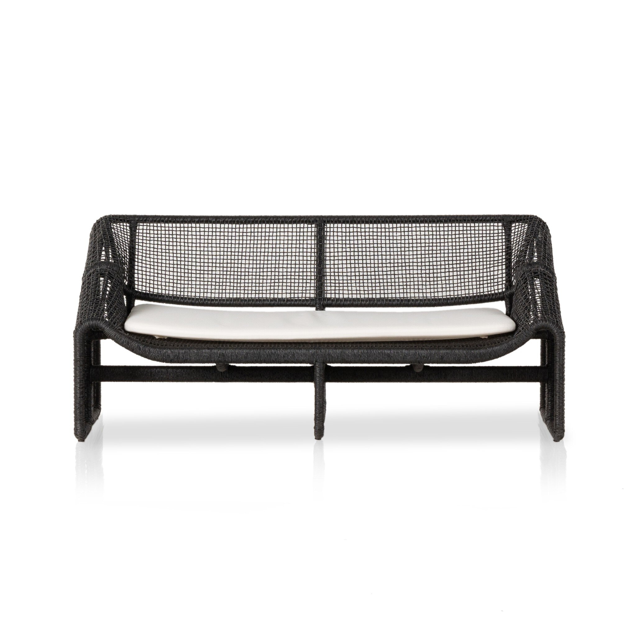 Four Hands Furniture Selma Outdoor Sofa-Faux Black Hyacinth 233633-001