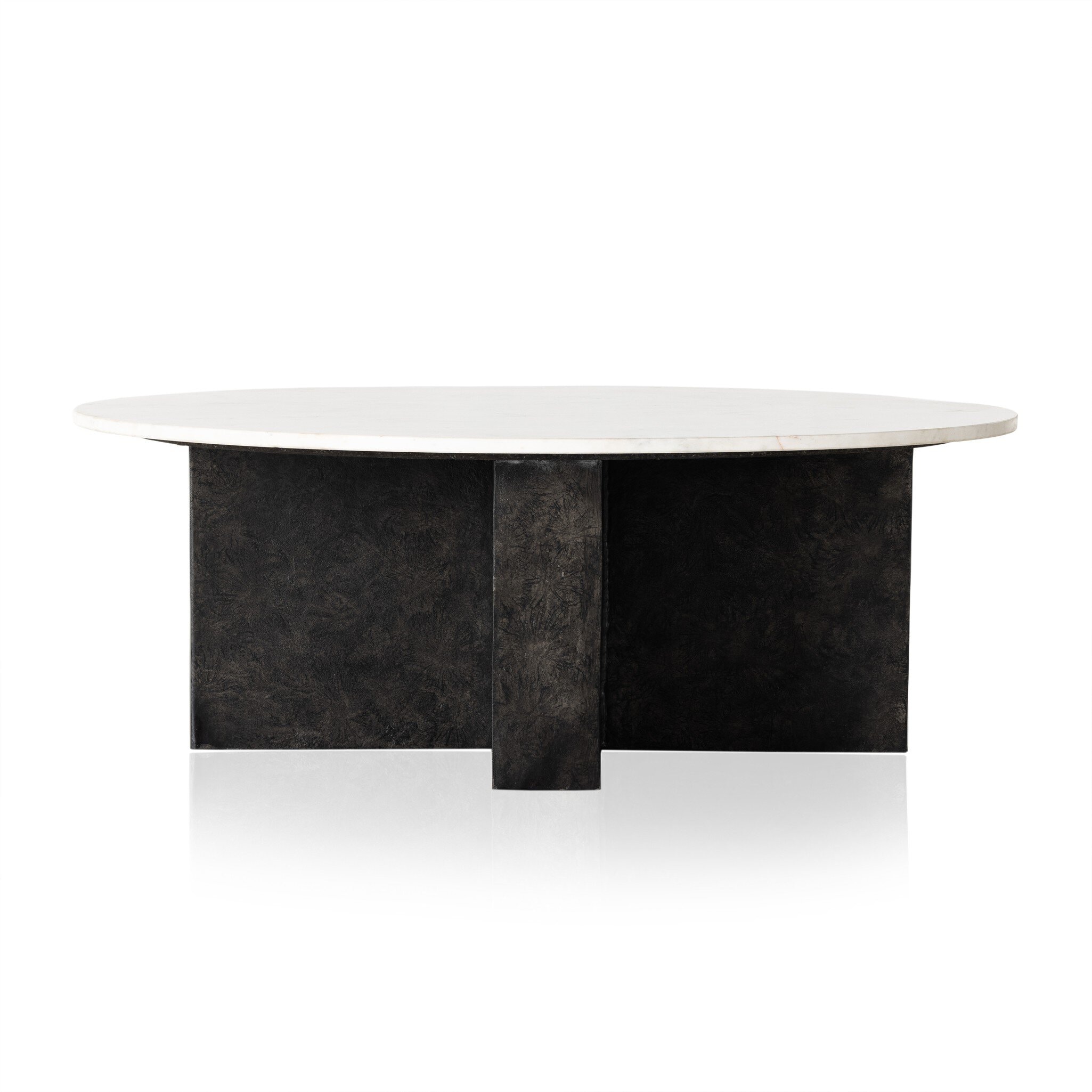 Four Hands Furniture Terrell Round Coffee Table-Plsh White 234008-001