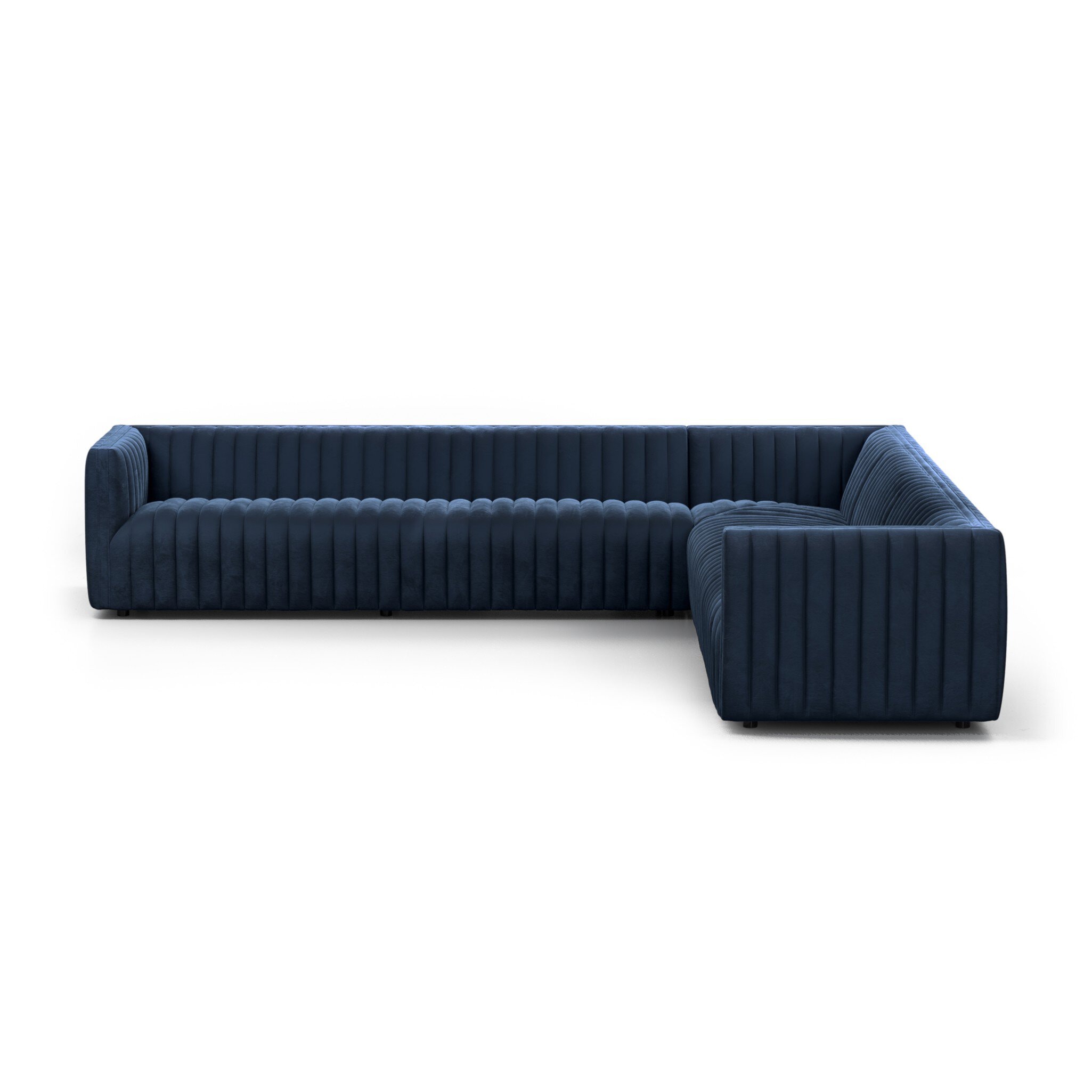 Four Hands Furniture Augustine 3 Piece Sectional Sofa-126-Navy 234068-004