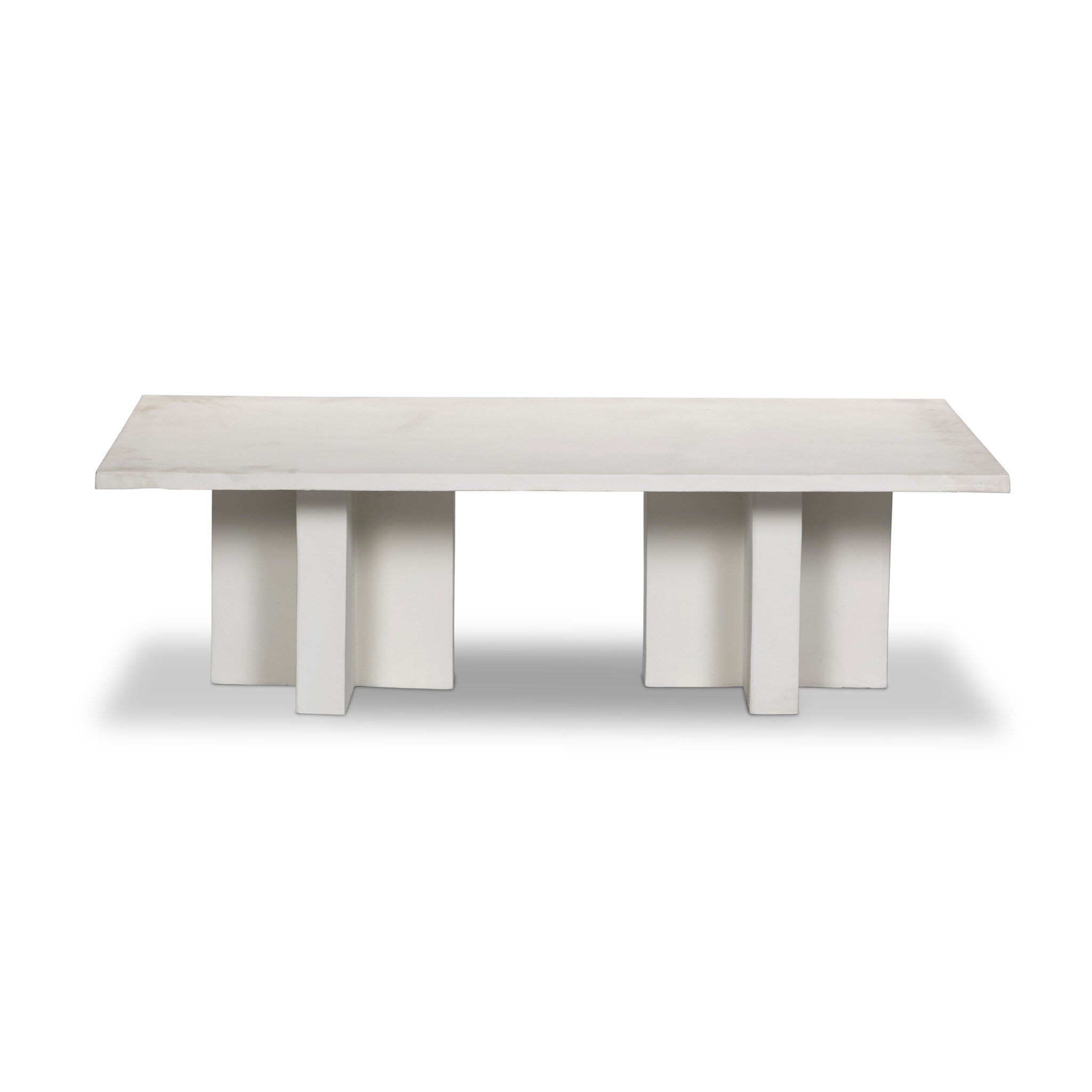 Four Hands Furniture Terrell Outdoor Coffee Table - Matte White Cast Aluminum 234216-004