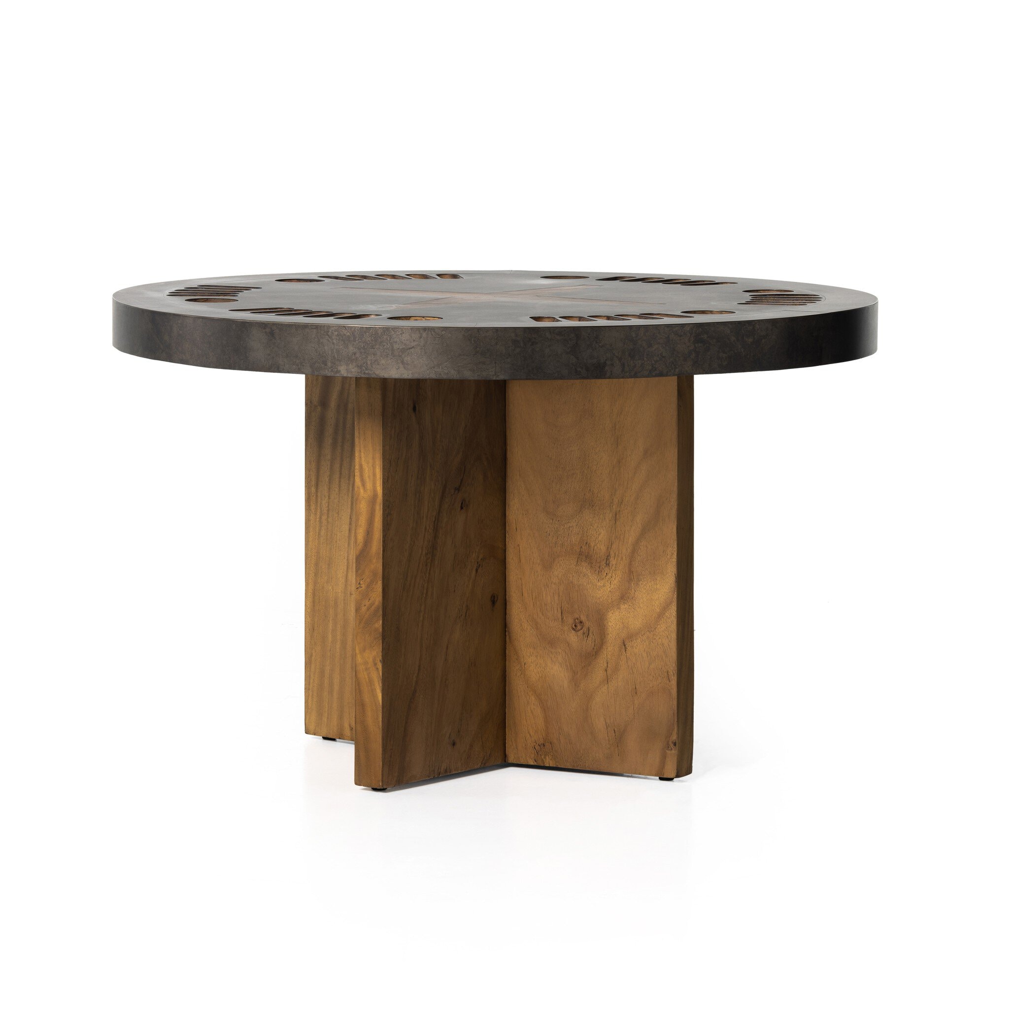 Four Hands Furniture Poker Table-Natural Brown Guanacaste 234229-001