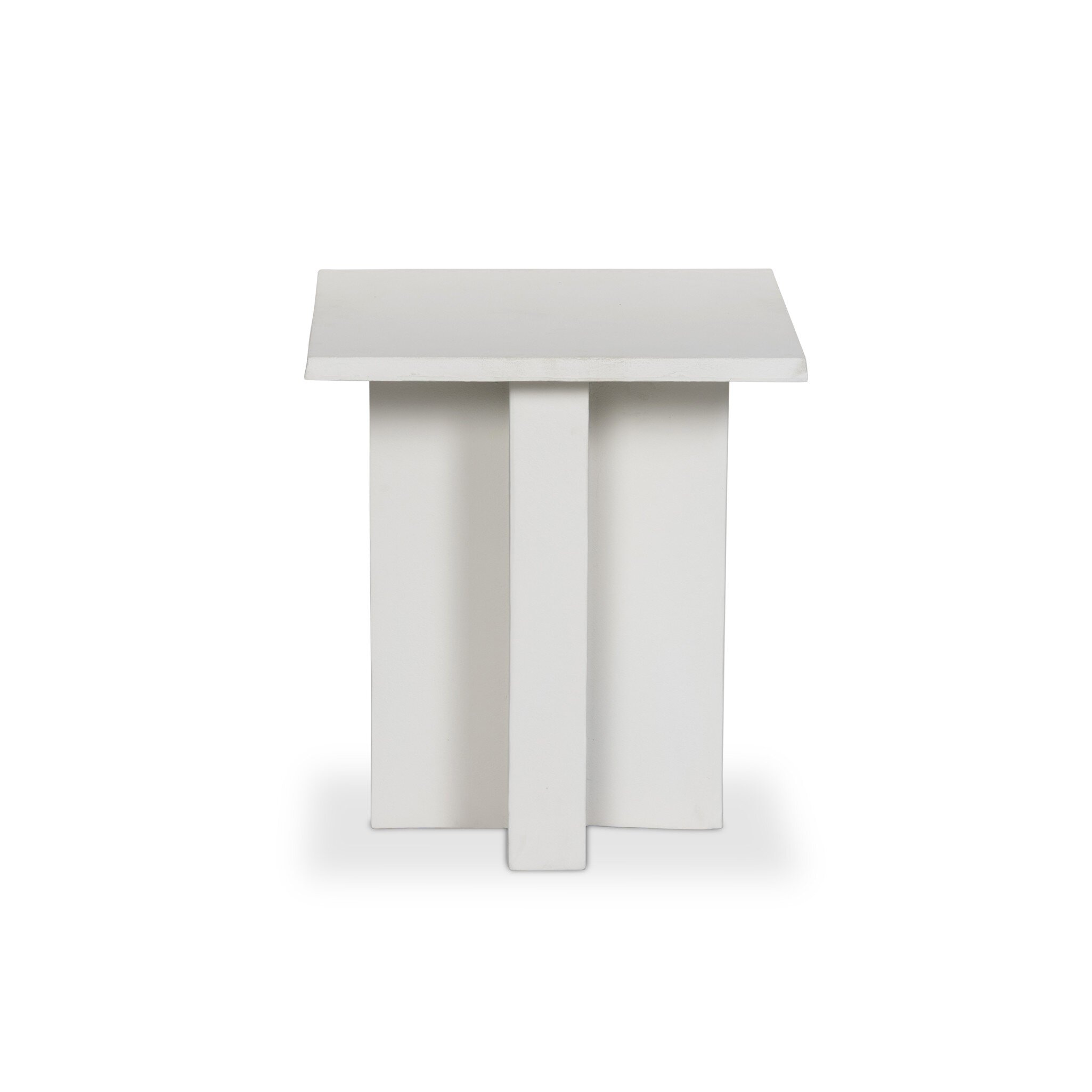 Four Hands Furniture Terrell Outdoor End Table - Matte White Cast Aluminum 234524-003