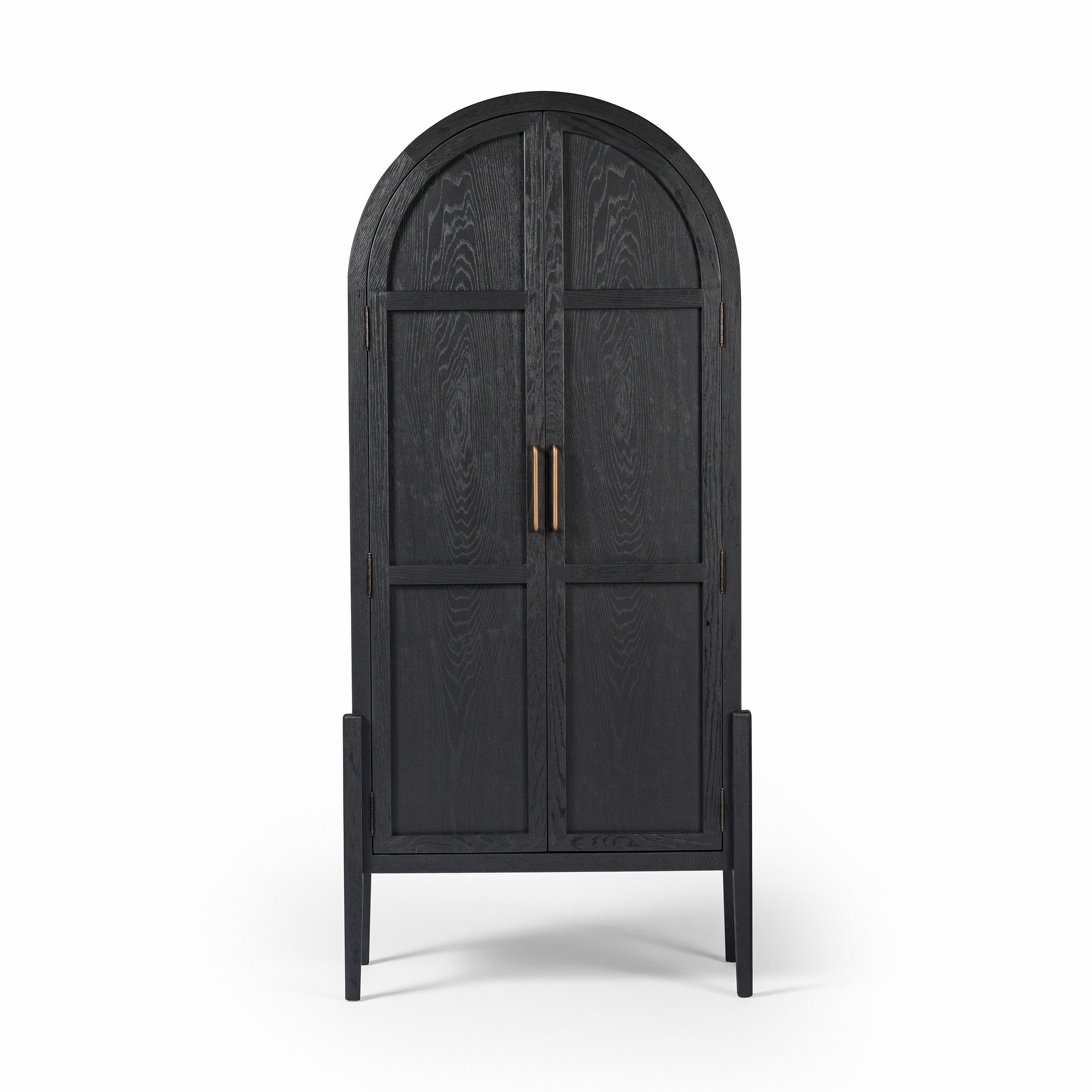 Four Hands Furniture Tolle Panel Door Cabinet-Drifted Mat Blk 234782-001
