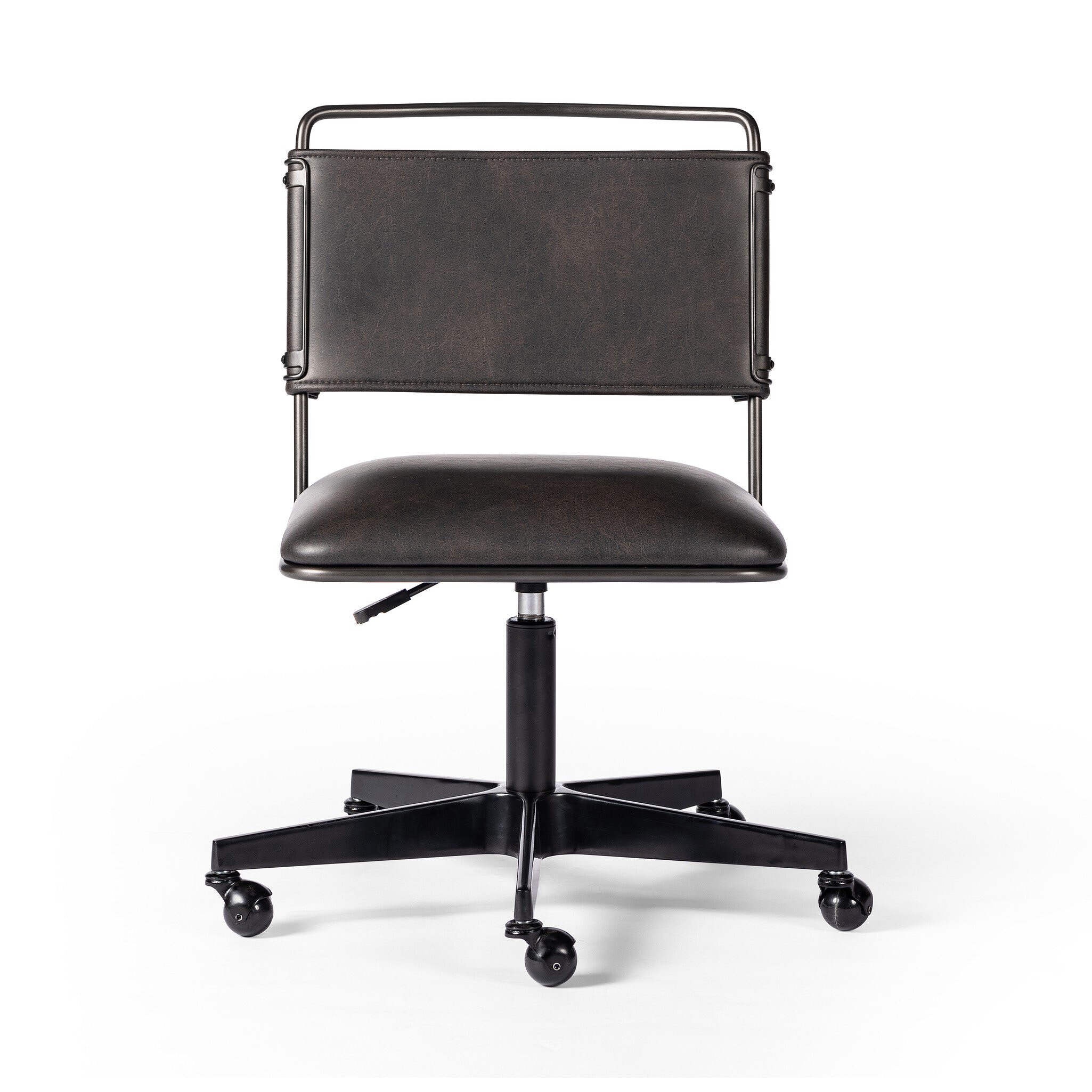 Four Hands Furniture Wharton Desk Chair-Distressed Black 234860-004