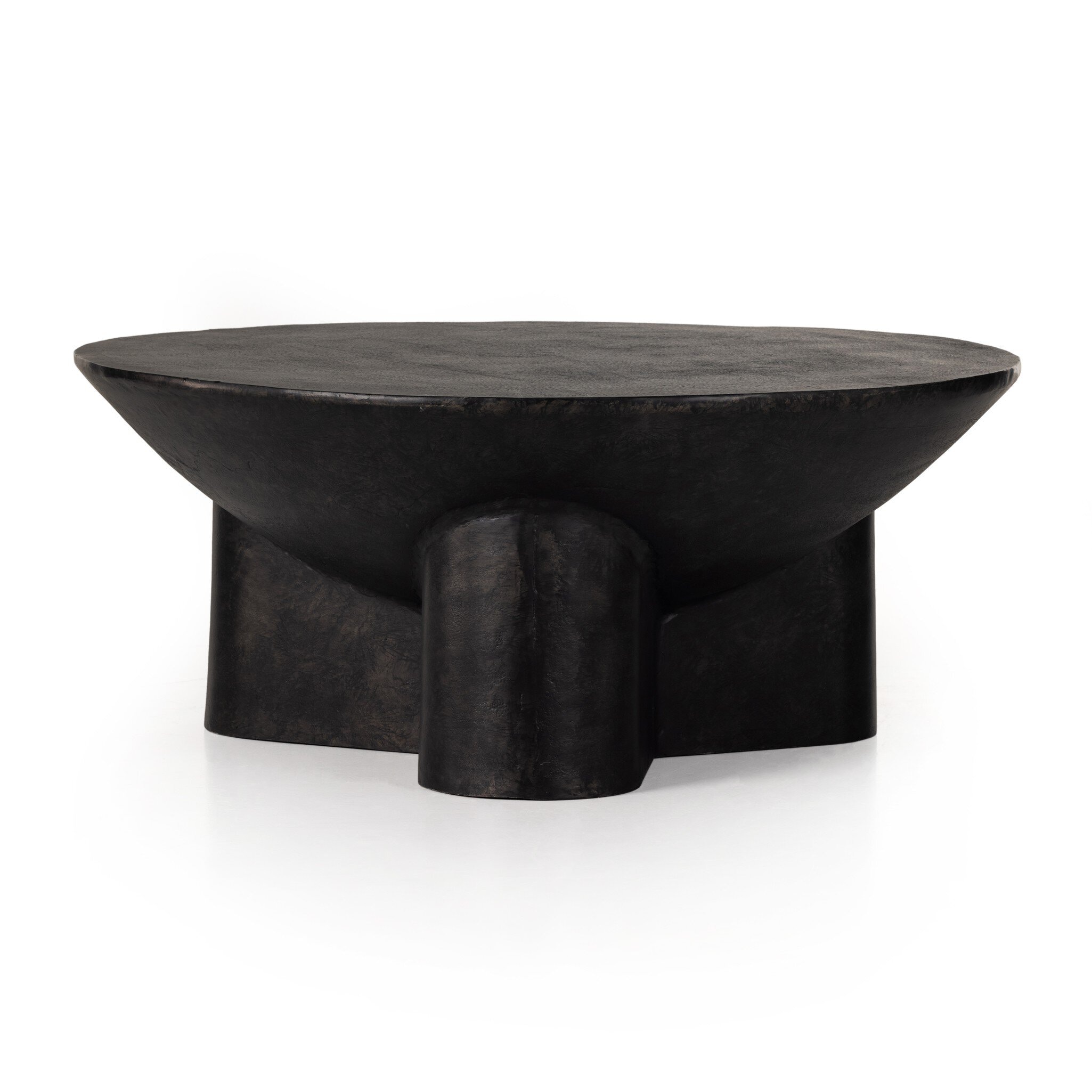 Four Hands Furniture Sante 36 Coffee Table-Raw Black 235674-001
