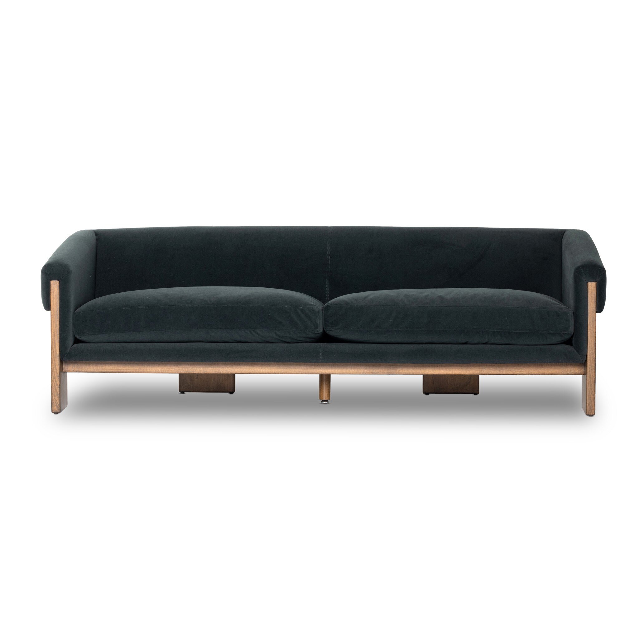 Four Hands Furniture Cairo Sofa-90-Modern Velvet Smoke 236088-004