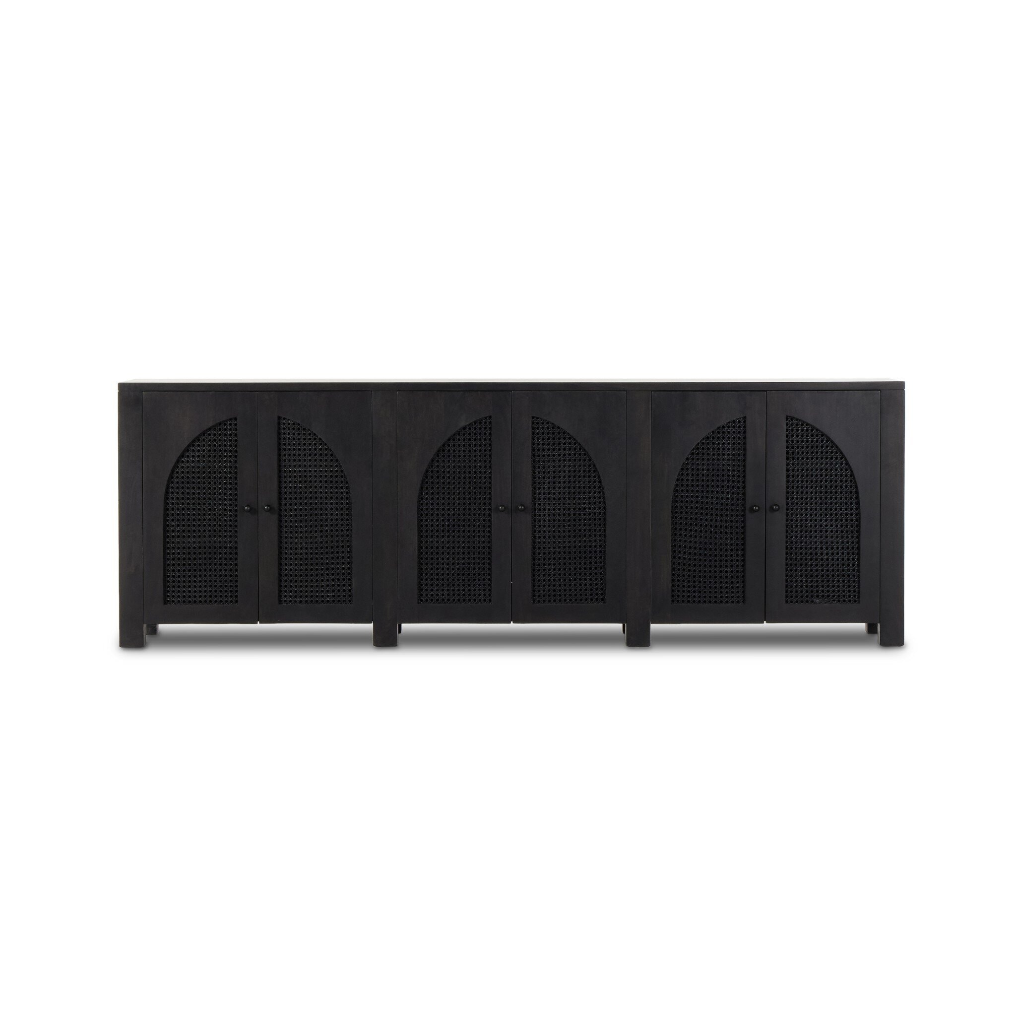 Four Hands Furniture Tilda 6 Door Sideboard-Black Wash Mango 236163-001