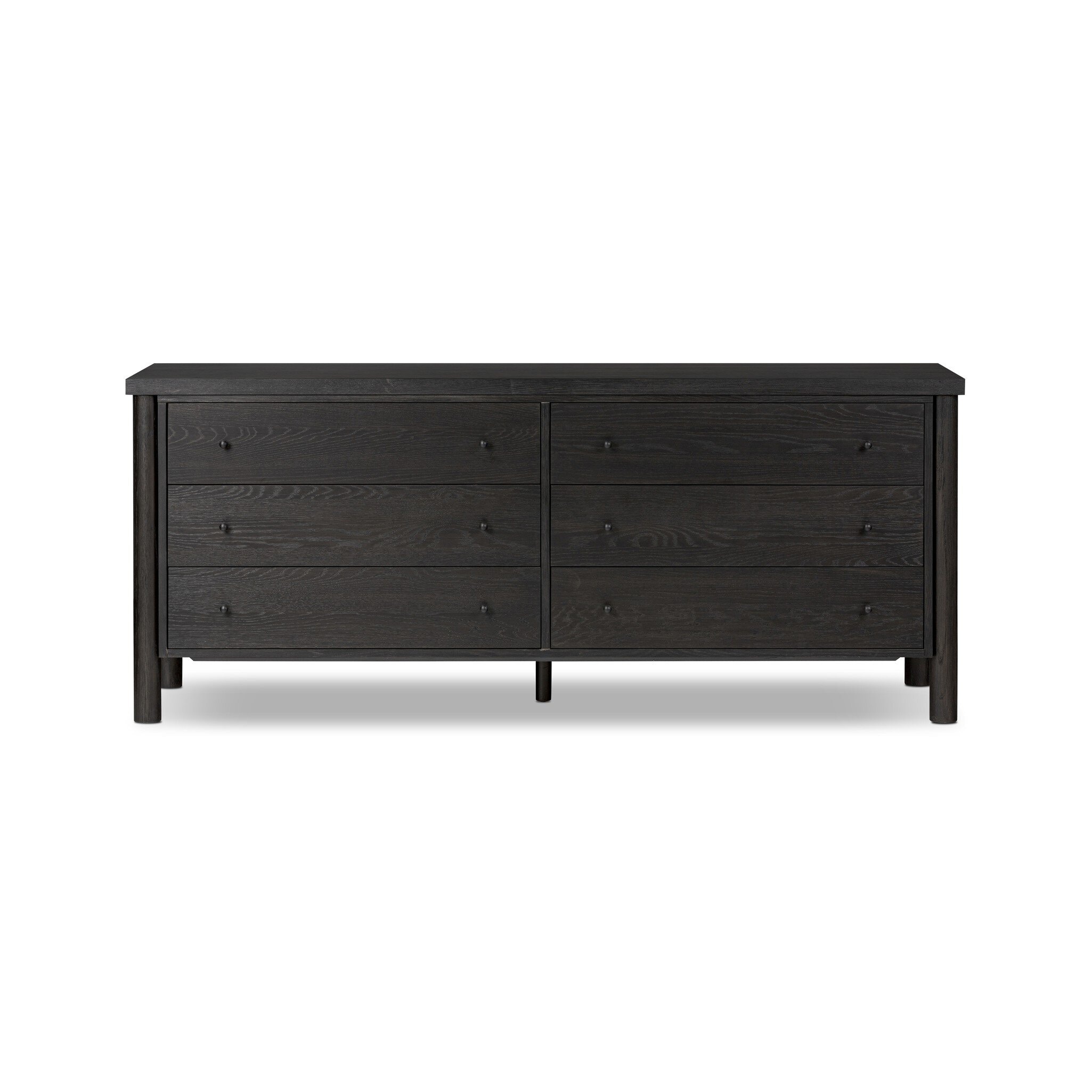 Four Hands Furniture Roark 6 Drawer Dresser - Ebony Oak Veneer 236440-002