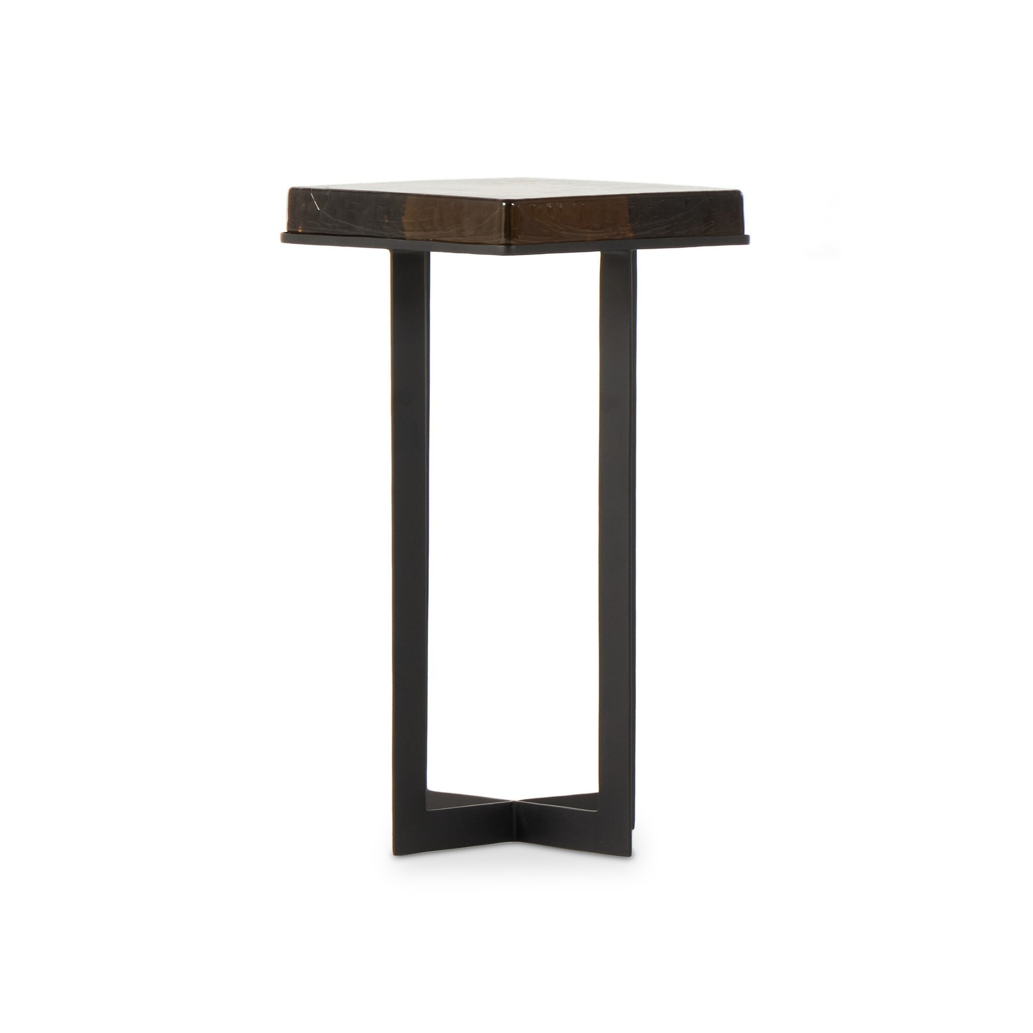 Four Hands Furniture Giselle End Table-Amber Cast Glass 237786-001