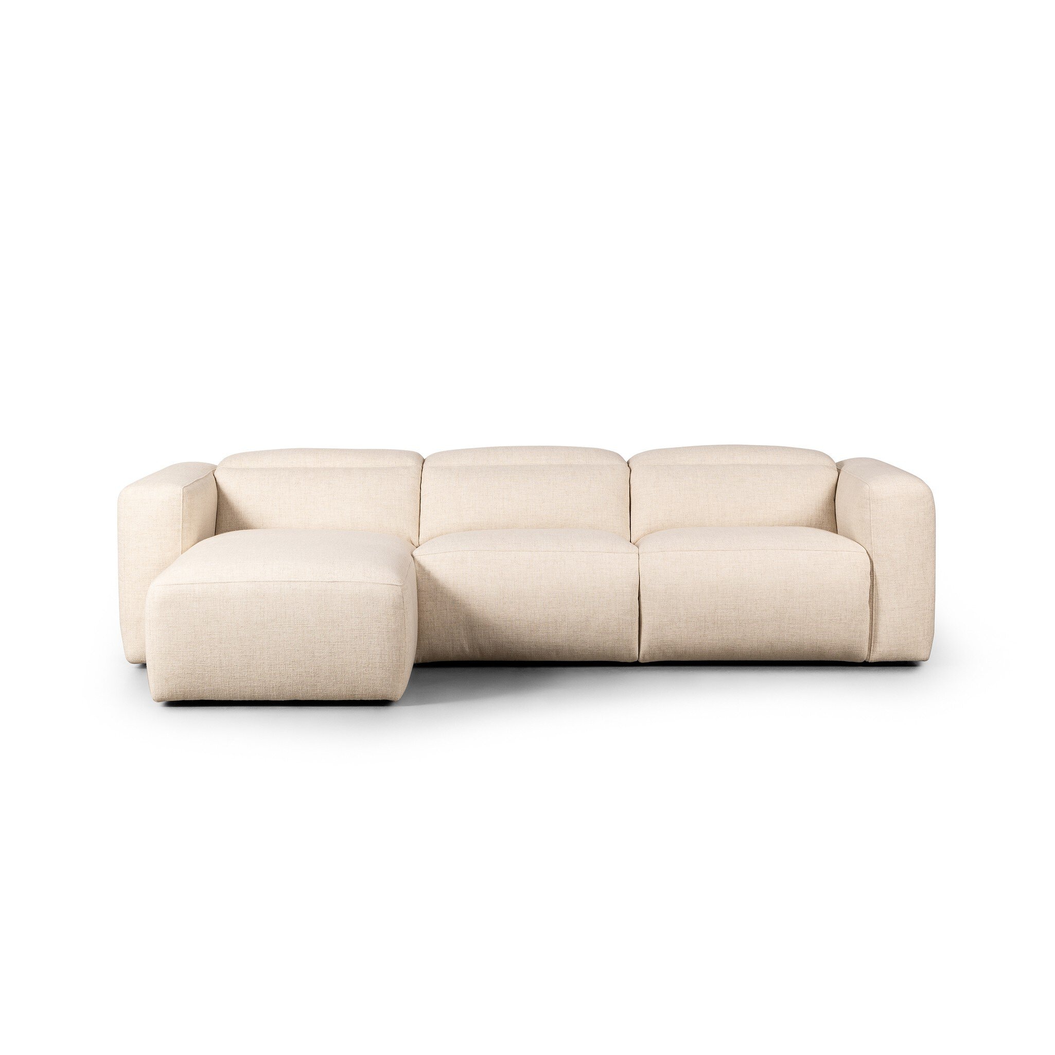 Four Hands Furniture Radley Power Recliner 3-Piece Sectional with Chaise - Antigo Natural 238963-001