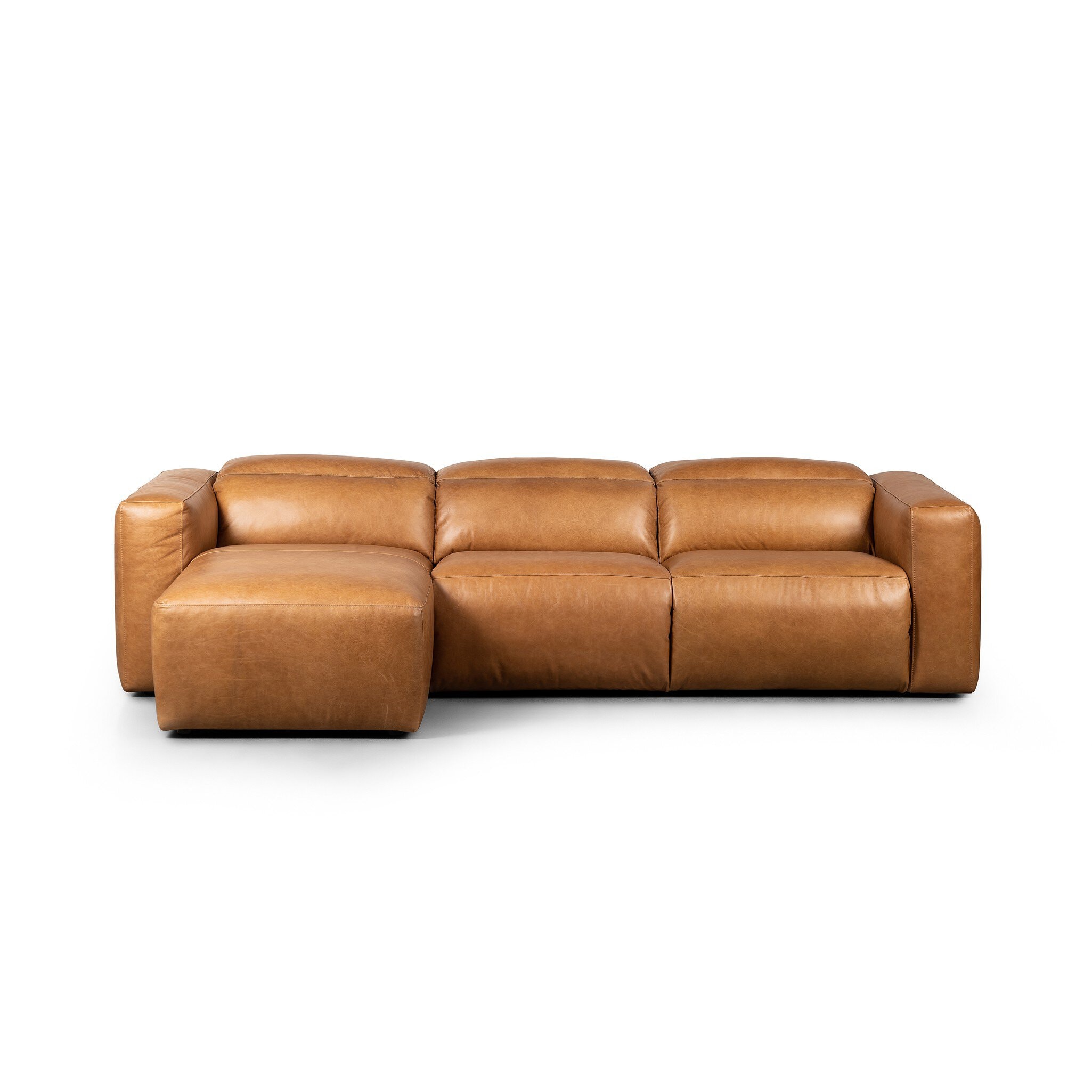 Four Hands Furniture Radley Power Recliner 3-Piece Sectional with Chaise - Sonoma Butterscotch 238963-002