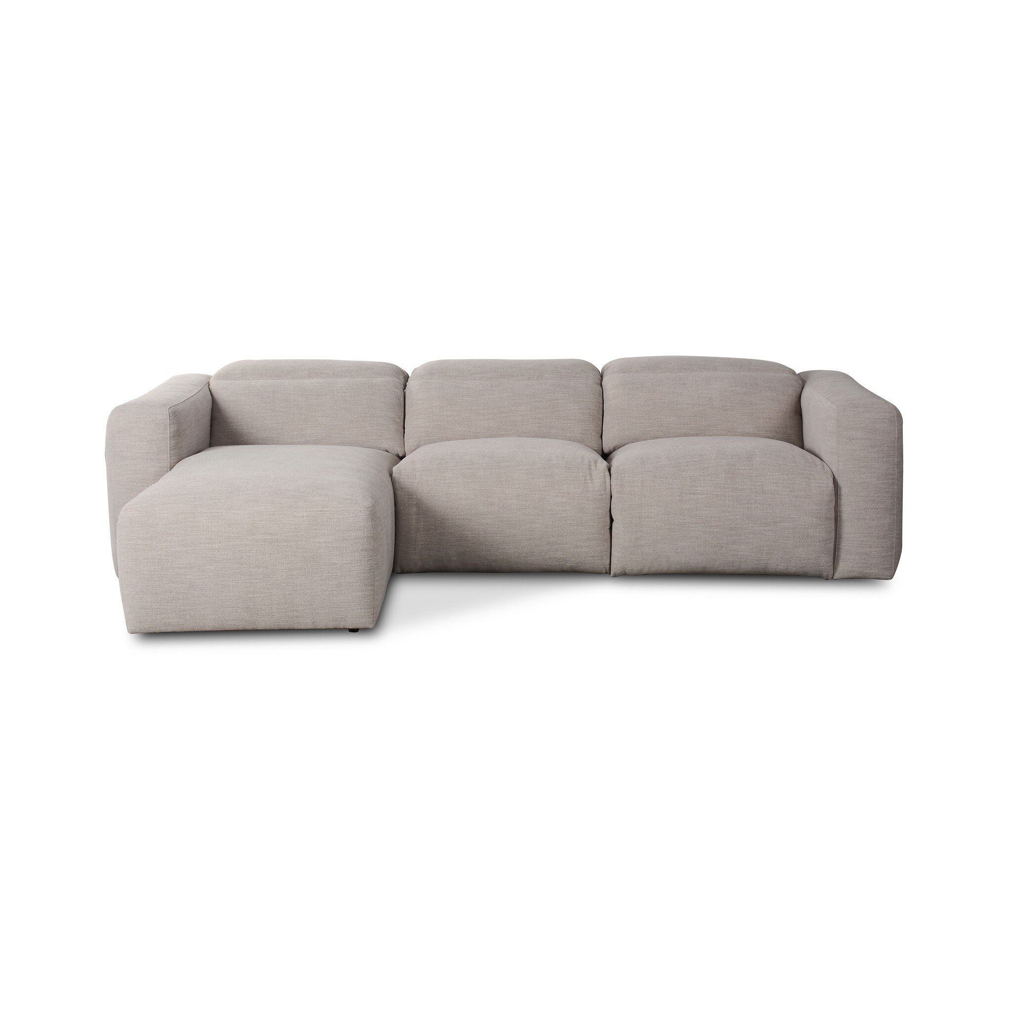 Four Hands Furniture Radley Power Recliner 3-Piece Sectional with Chaise - Laken Stone 238963-003