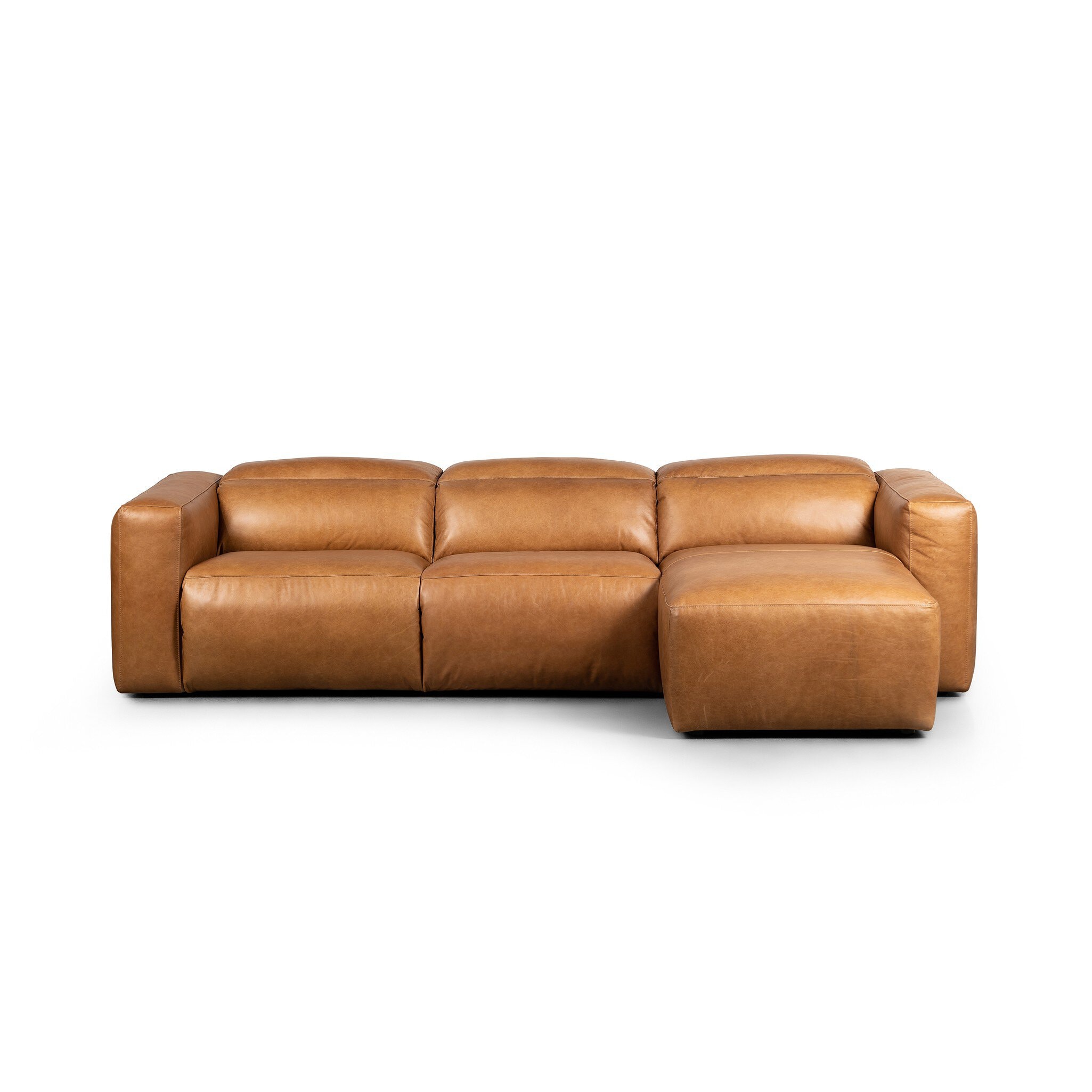 Four Hands Furniture Radley Power Recliner 3-Piece Sectional W/ Chaise - Sonoma Butterscotch 238969-002