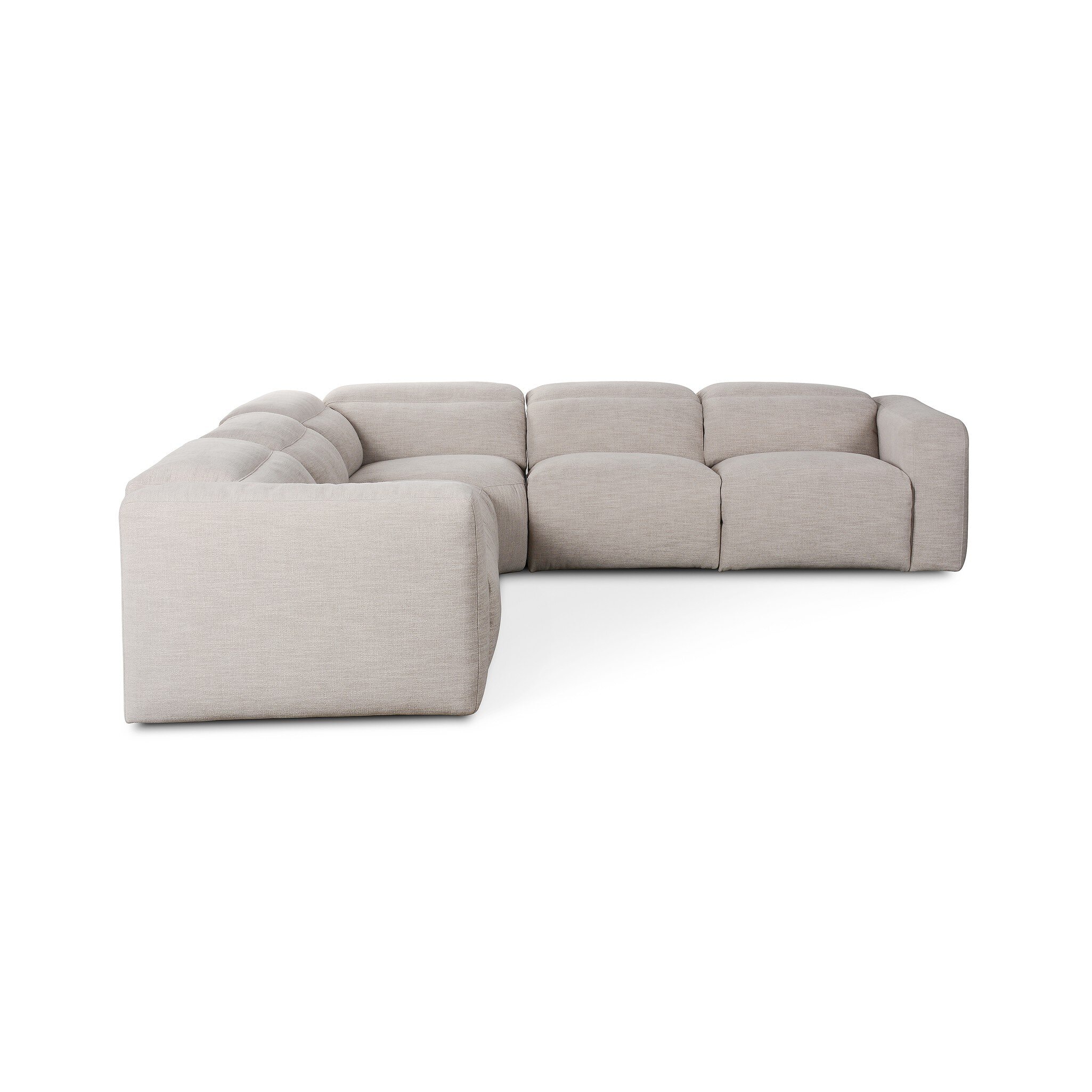 Four Hands Furniture Radley Power Recliner 5-Piece Sectional - Laken Stone 238971-003