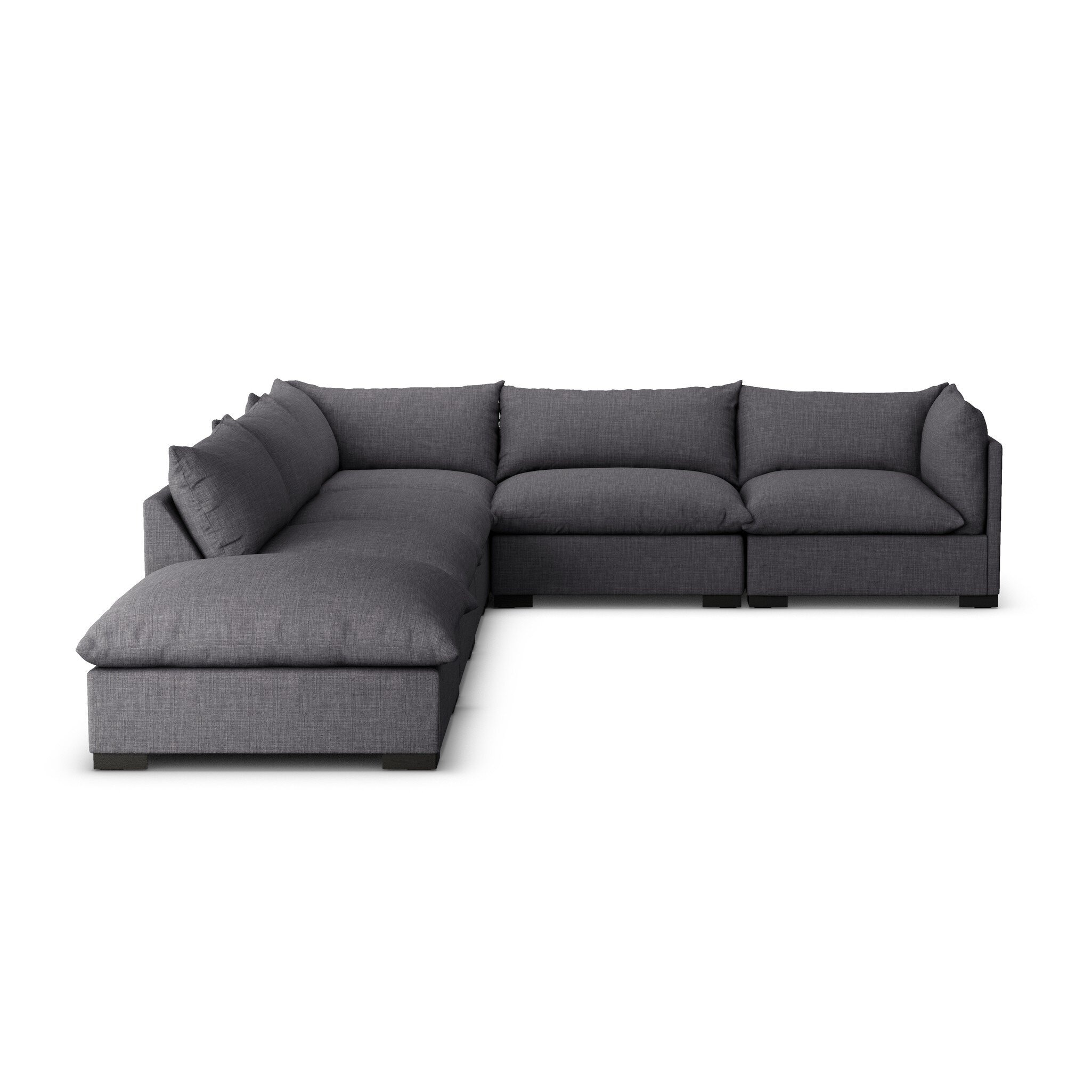 Four Hands Furniture Westwood 5pc Raf Sectional with Ottoman-Bennett Chrcl 239015-001