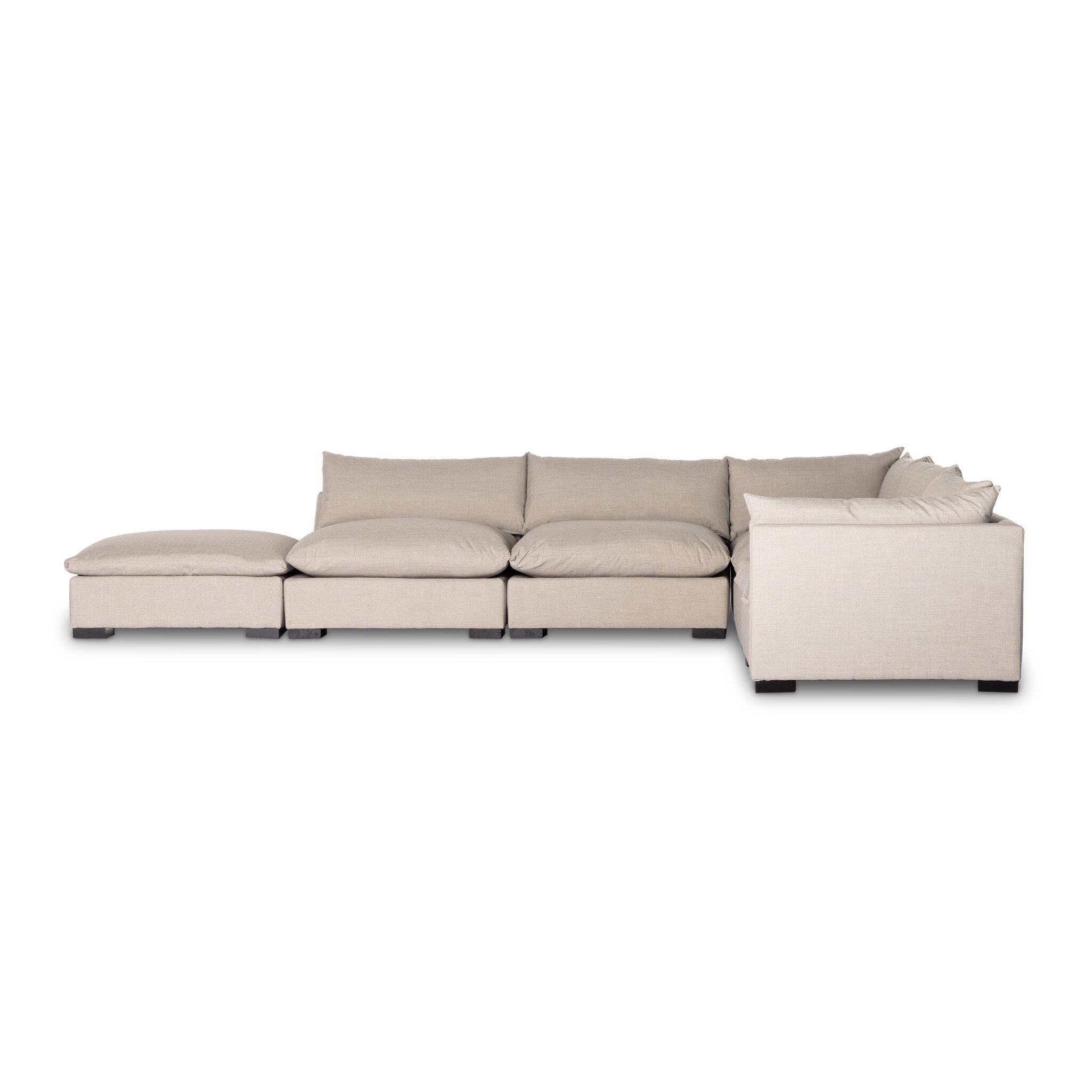 Four Hands Furniture Westwood 5pc Raf Sectional with Ottoman-Bennett Moon 239015-002