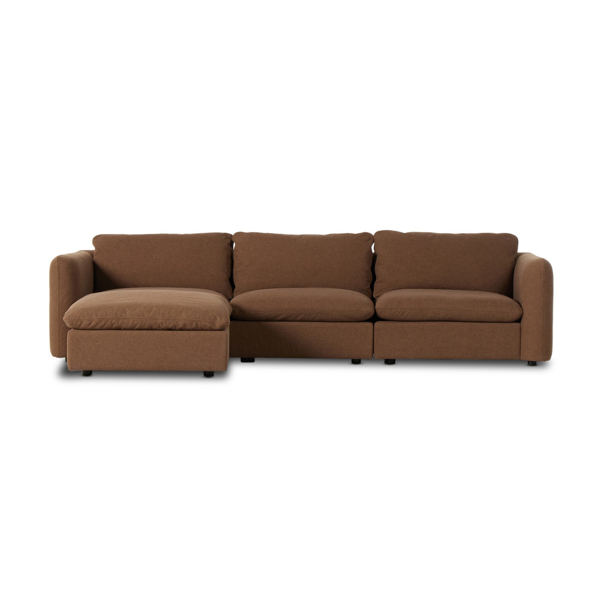 Four Hands Furniture Ingel 3pc Sectional with Ottoman-Antwerp Cafe 239338-002