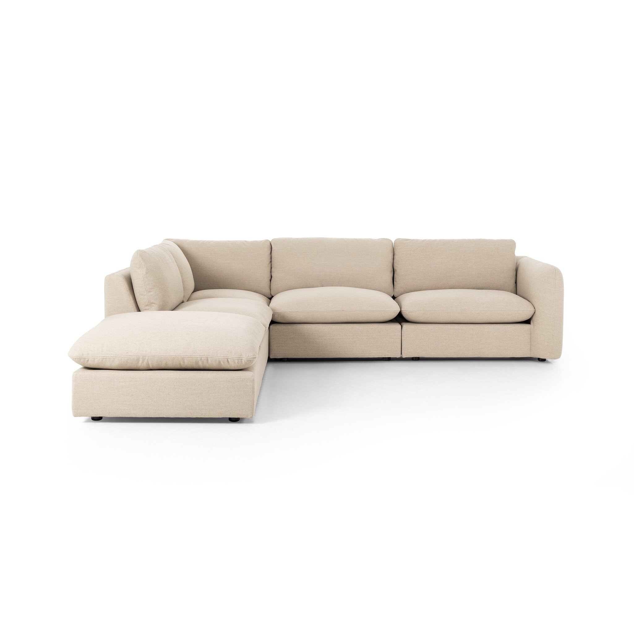 Four Hands Furniture Ingel 4-Piece Sectional W/ Ottoman - Antwerp Taupe 239341-001