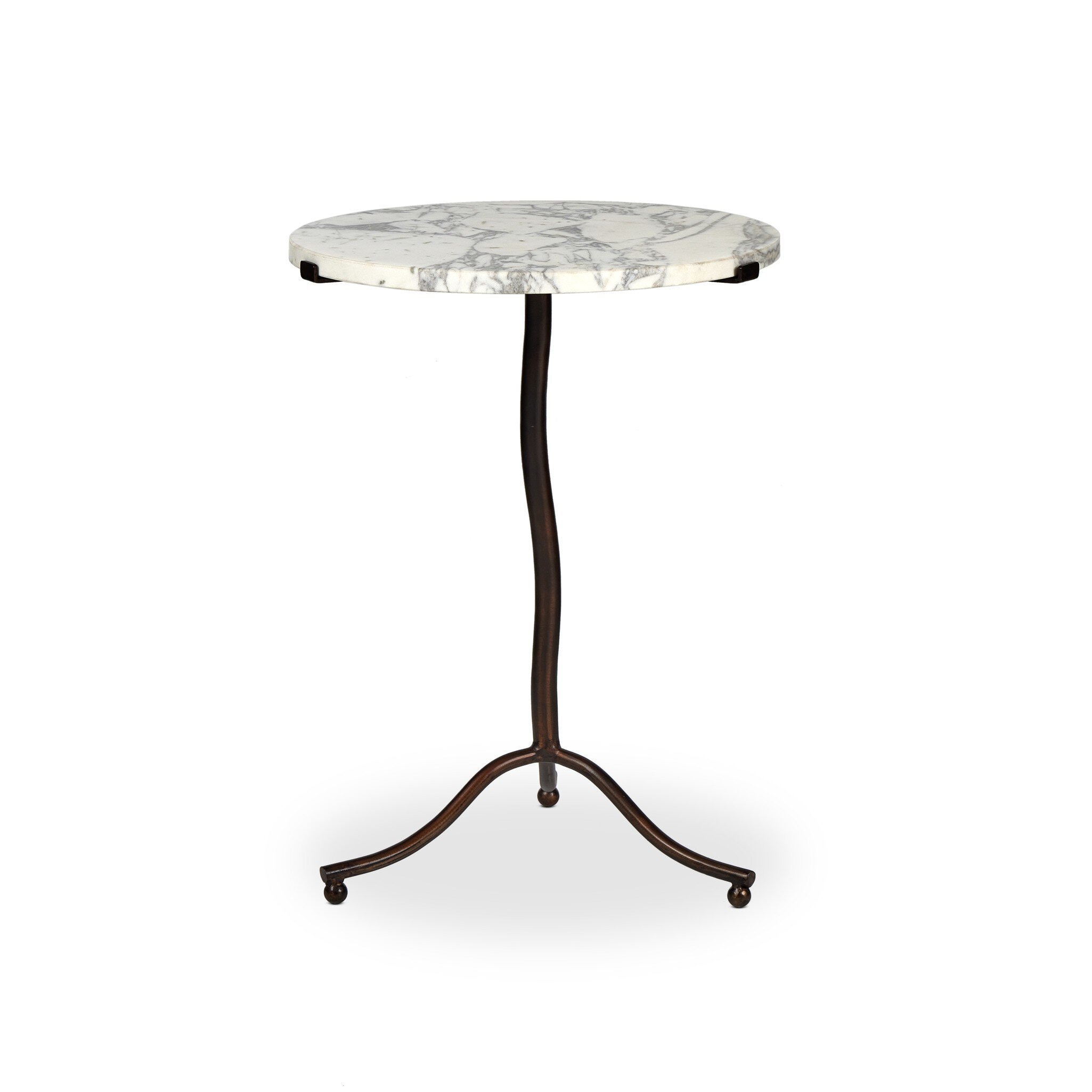 Four Hands Furniture Sophie End Table - Veined White Marble 239557-001