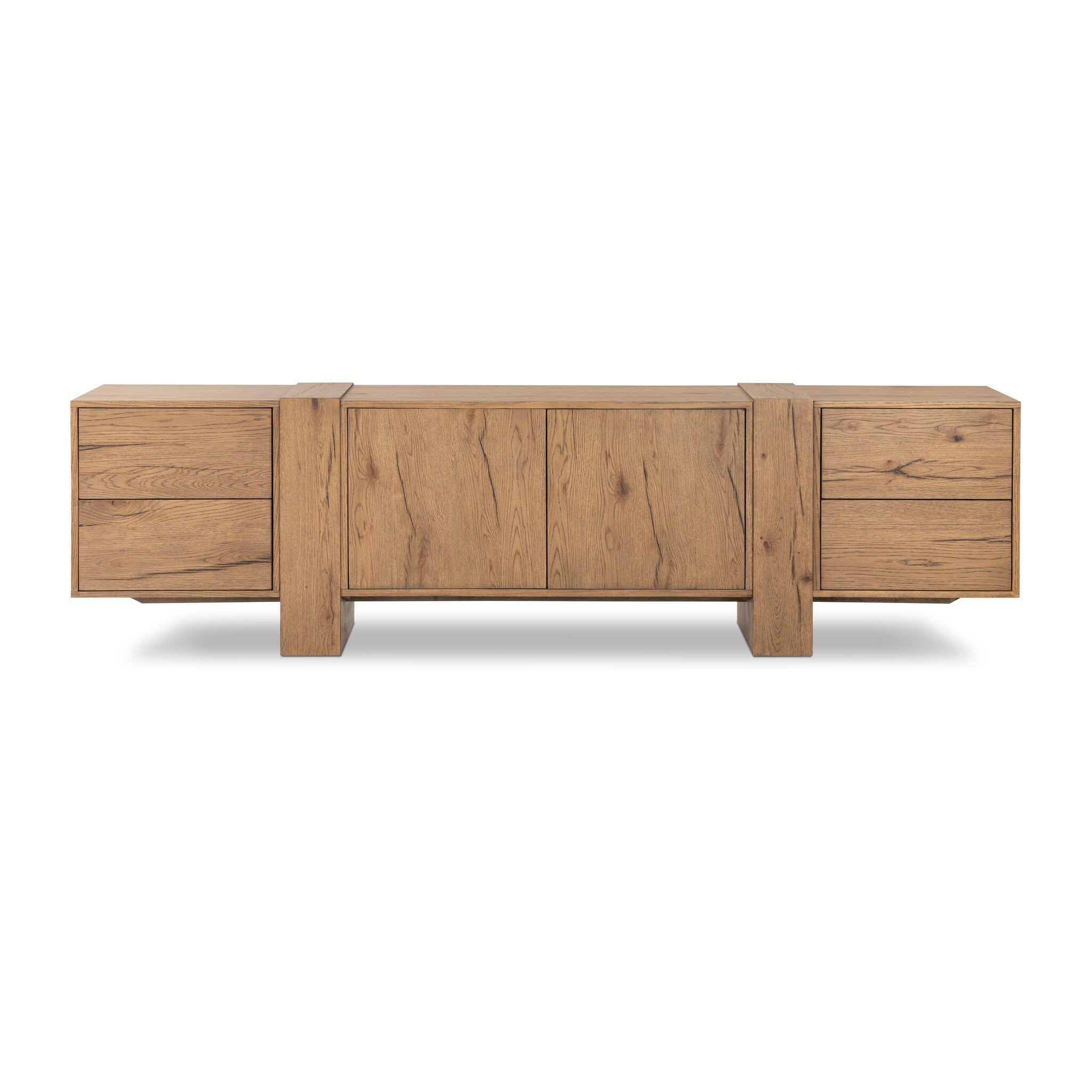 Four Hands Furniture Fisher Media Console - Rustic Amber Oak Veneer 239728-001