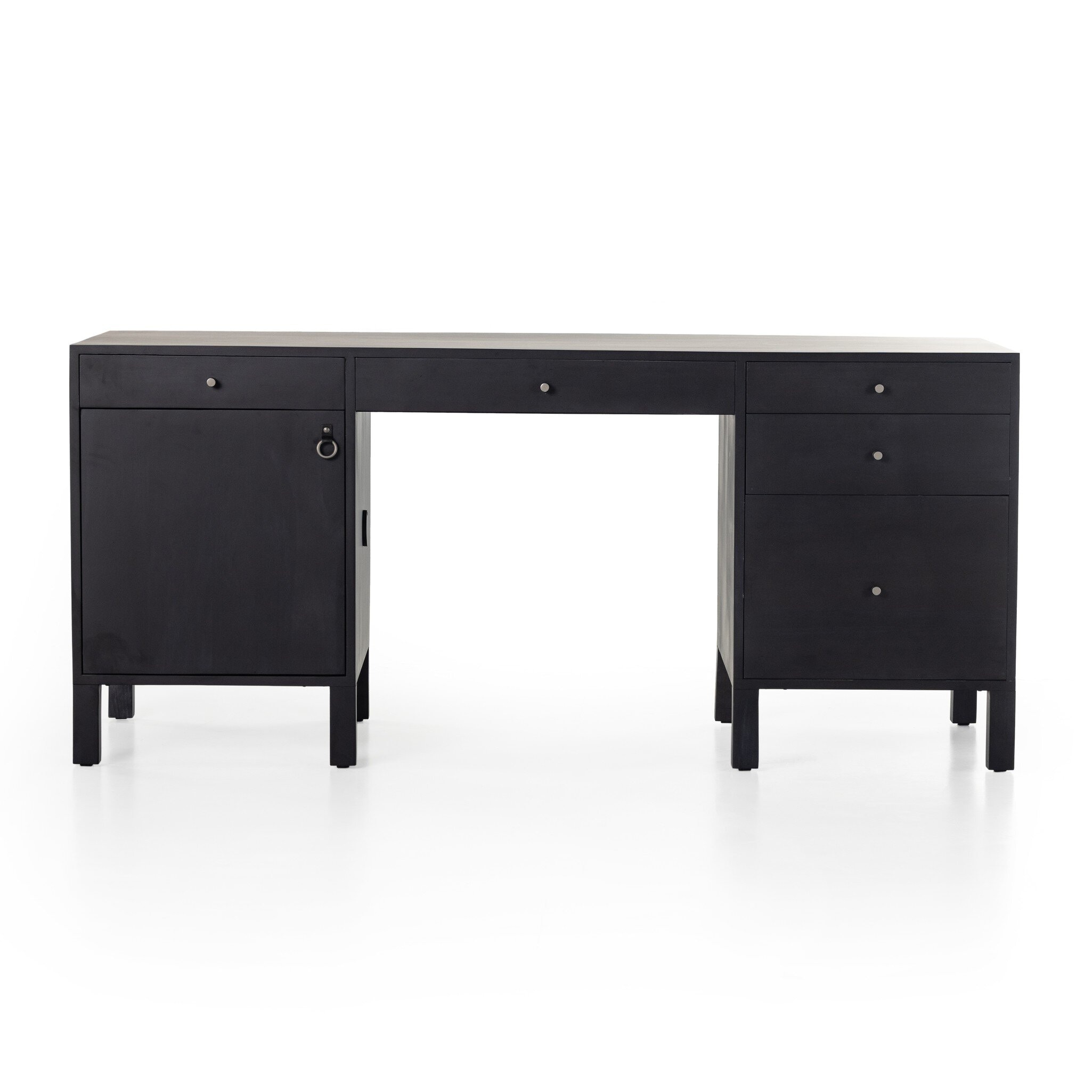 Four Hands Furniture Isador Executive Desk-Black Wash Poplar 239731-002