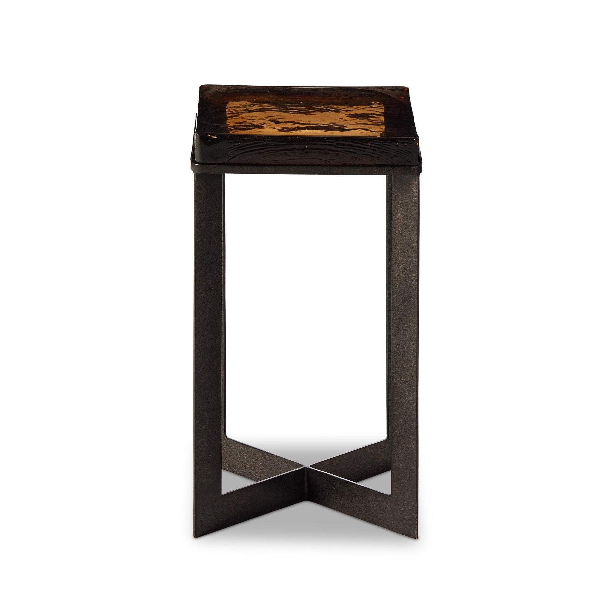 Four Hands Furniture Lennie Cast Glass End Table - Amber Cast Glass 239911-001