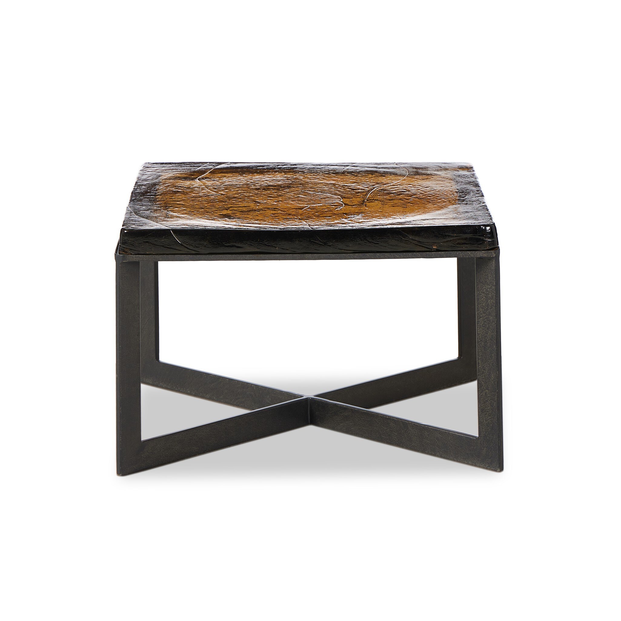 Four Hands Furniture Lennie Cast Glass Bunching Table - Amber Cast Glass 239914-001