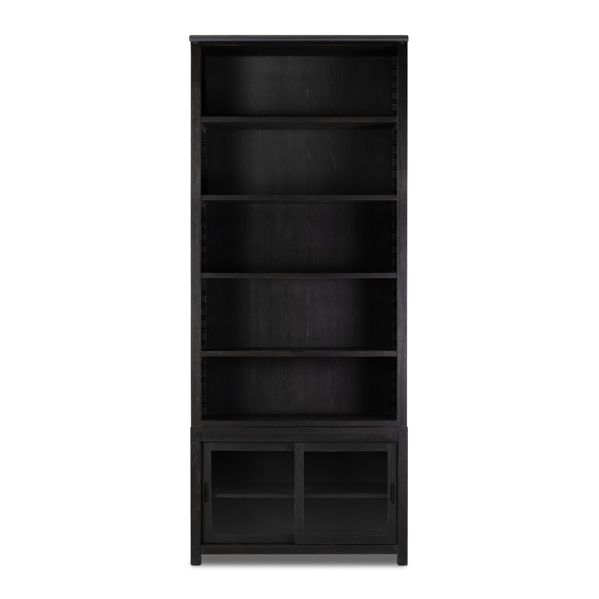 Four Hands Furniture Admont Bookcase-Worn Black Veneer 241206-001