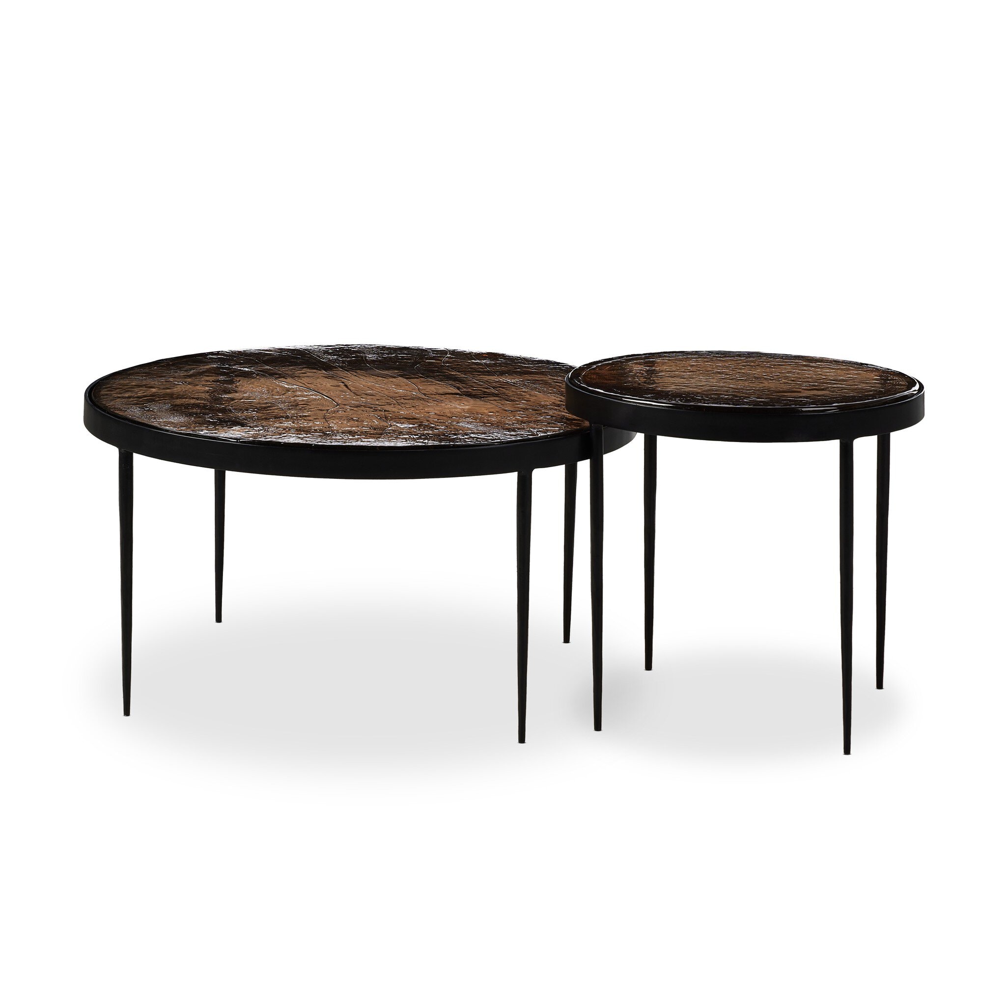 Four Hands Furniture Yoko Nesting Table - Smoked Brown Cast Glass 241299-001