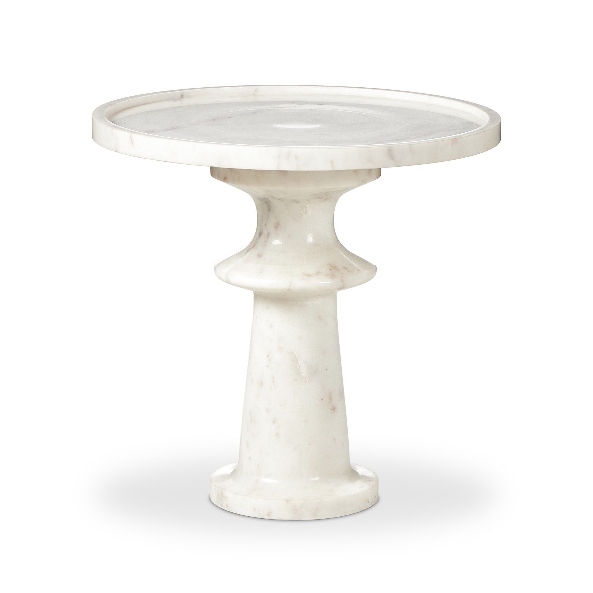 Four Hands Furniture Skylar End Table - Polished White Marble 241385-001