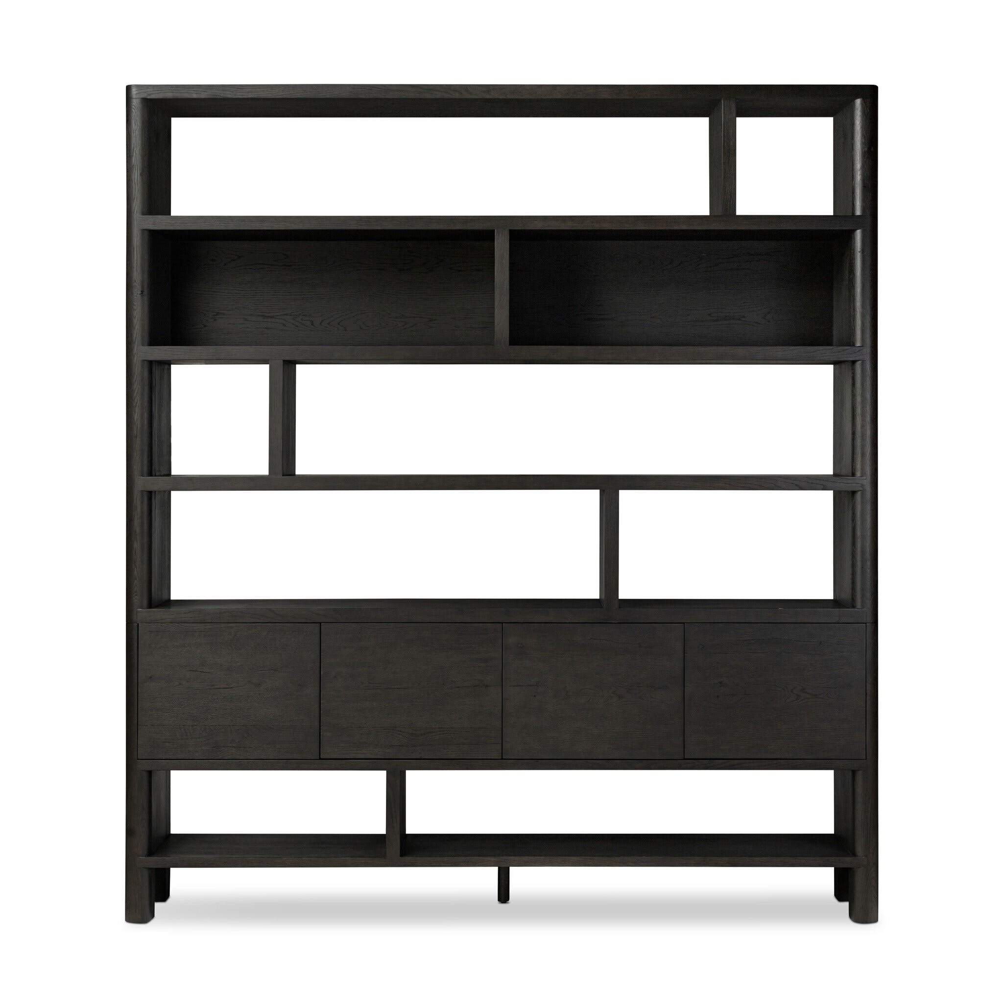 Four Hands Furniture Noeline Wide Bookcase - Smoked Black Oak 241490-001