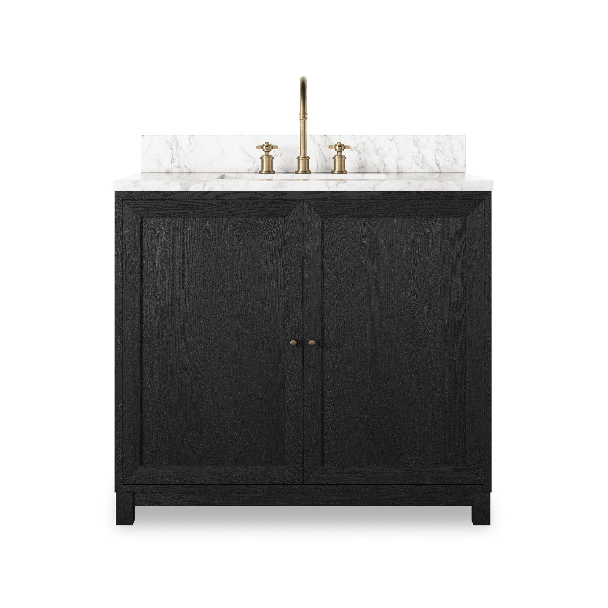 Four Hands Furniture Millie Single Vanity - Satin Drifted Black Veneer 242422-001