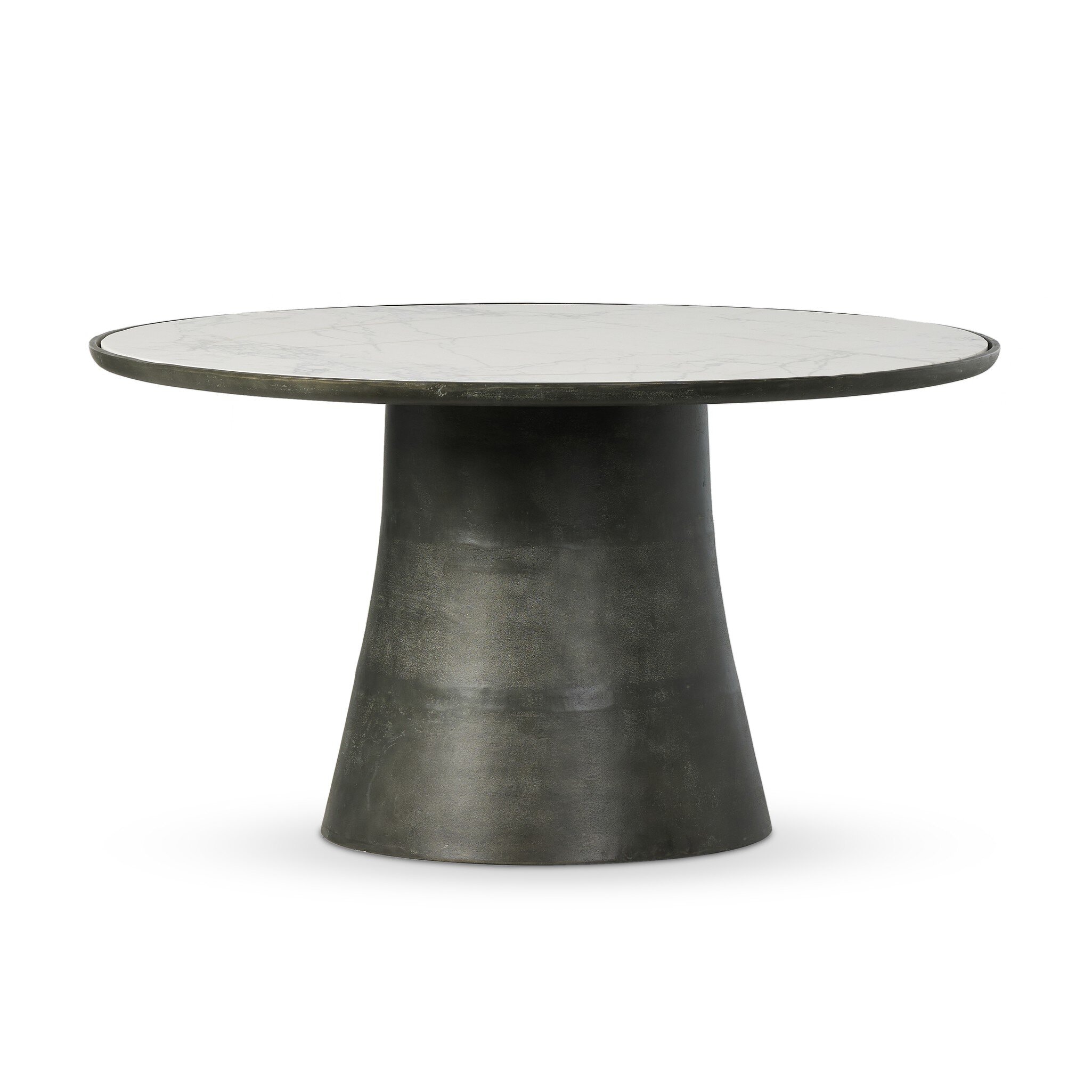 Four Hands Furniture Balboa Outdoor Dining Table 55 - Veined White Marble 245202-001